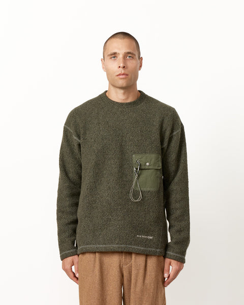 Re Wool JQ Crew Neck in Khaki