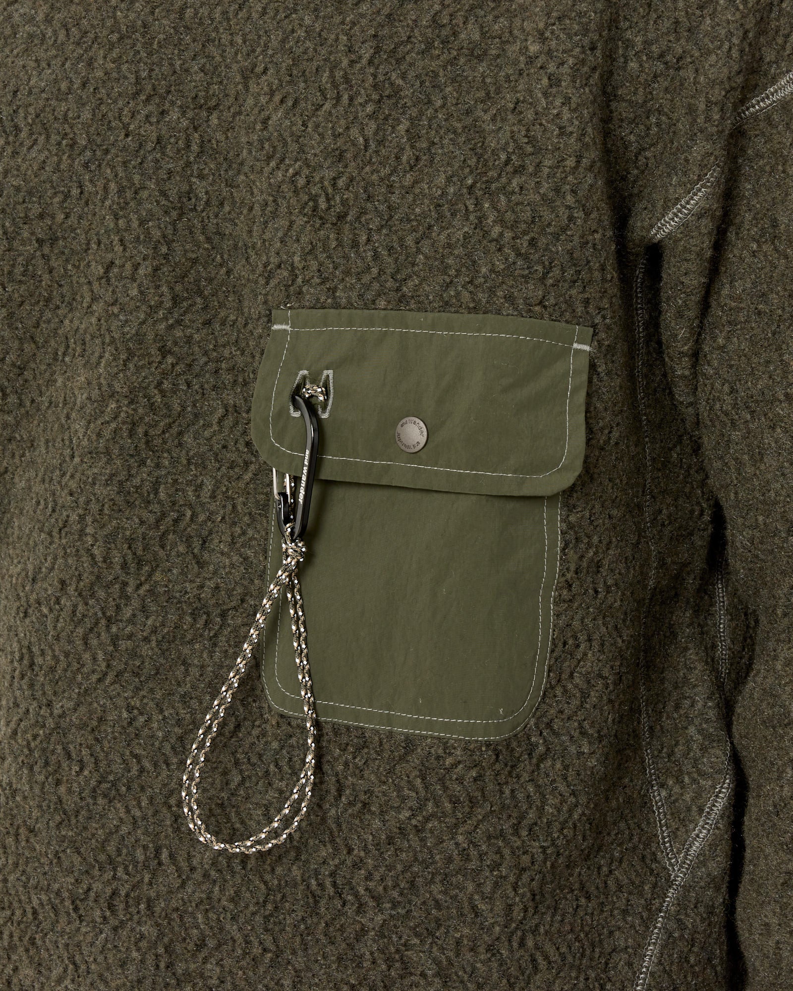 And Wander 57 Re Wool JQ Crew Neck - Khaki / M (254294)