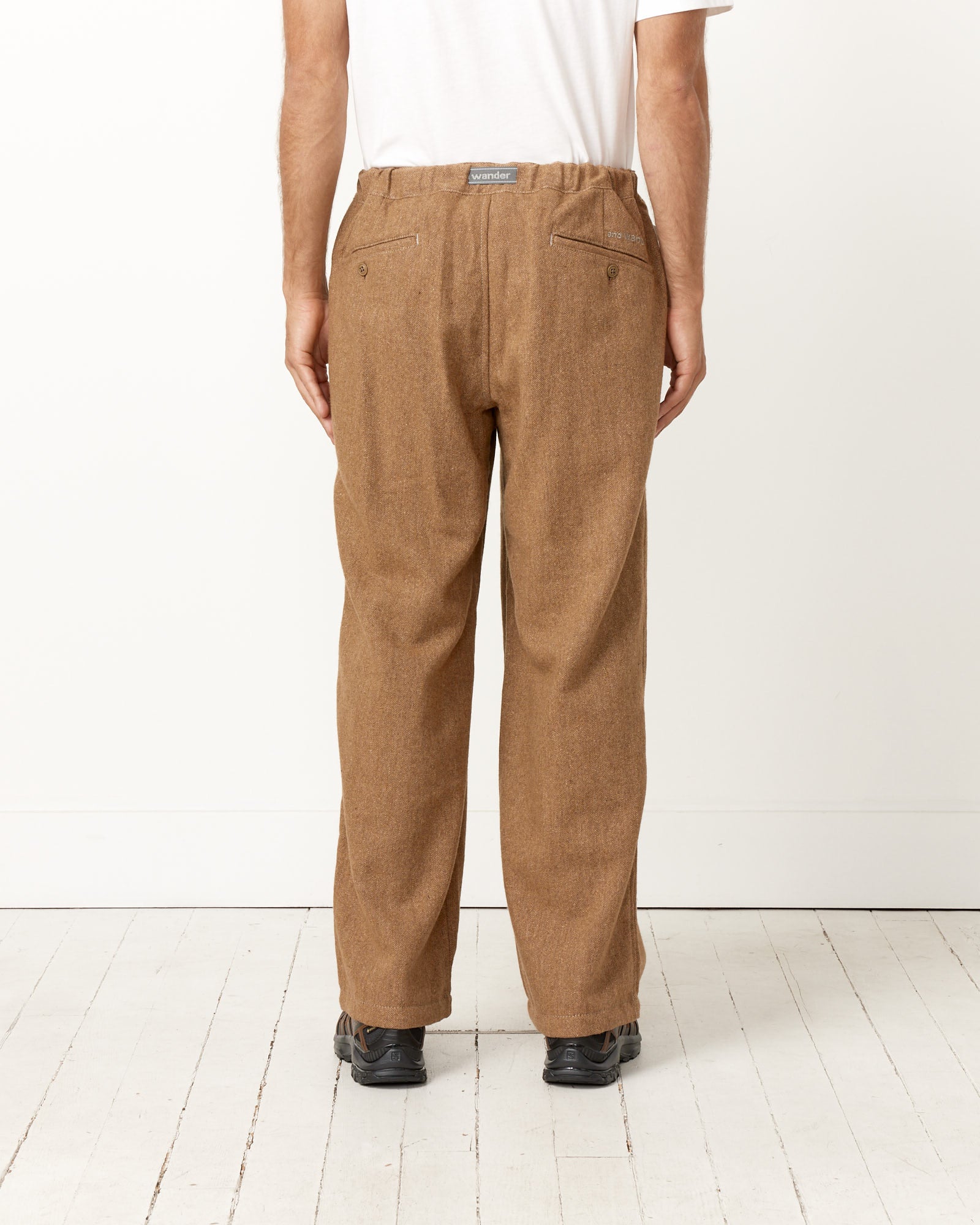 And Wander 86 REWOOL Tweed Wide Pant - Beige / L (254306)