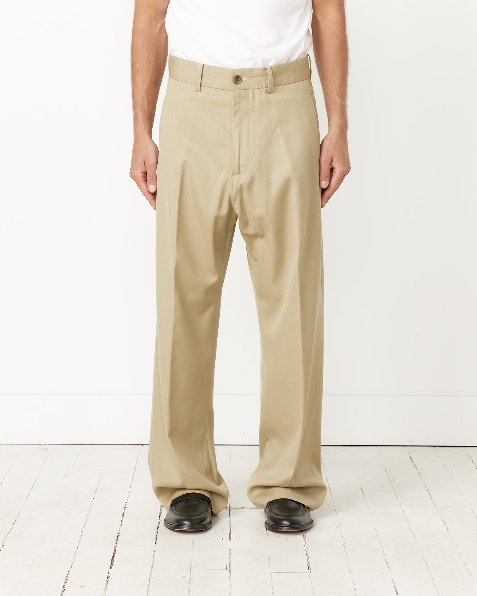 Jazz Pant in Italian Wool Gabardine Sesame - Sesame / M (255153)