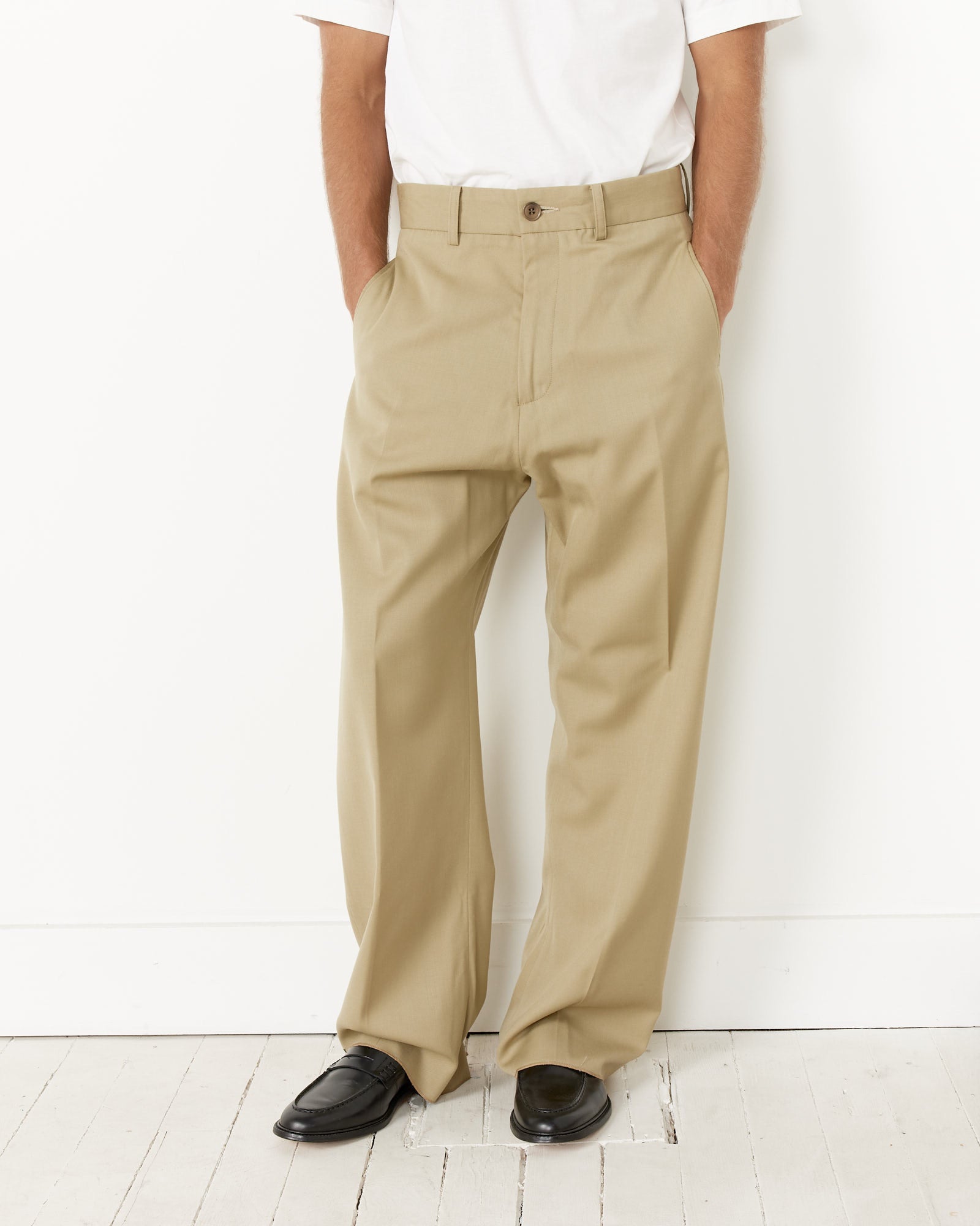 Jazz Pant in Italian Wool Gabardine Sesame - Sesame / M (255153)