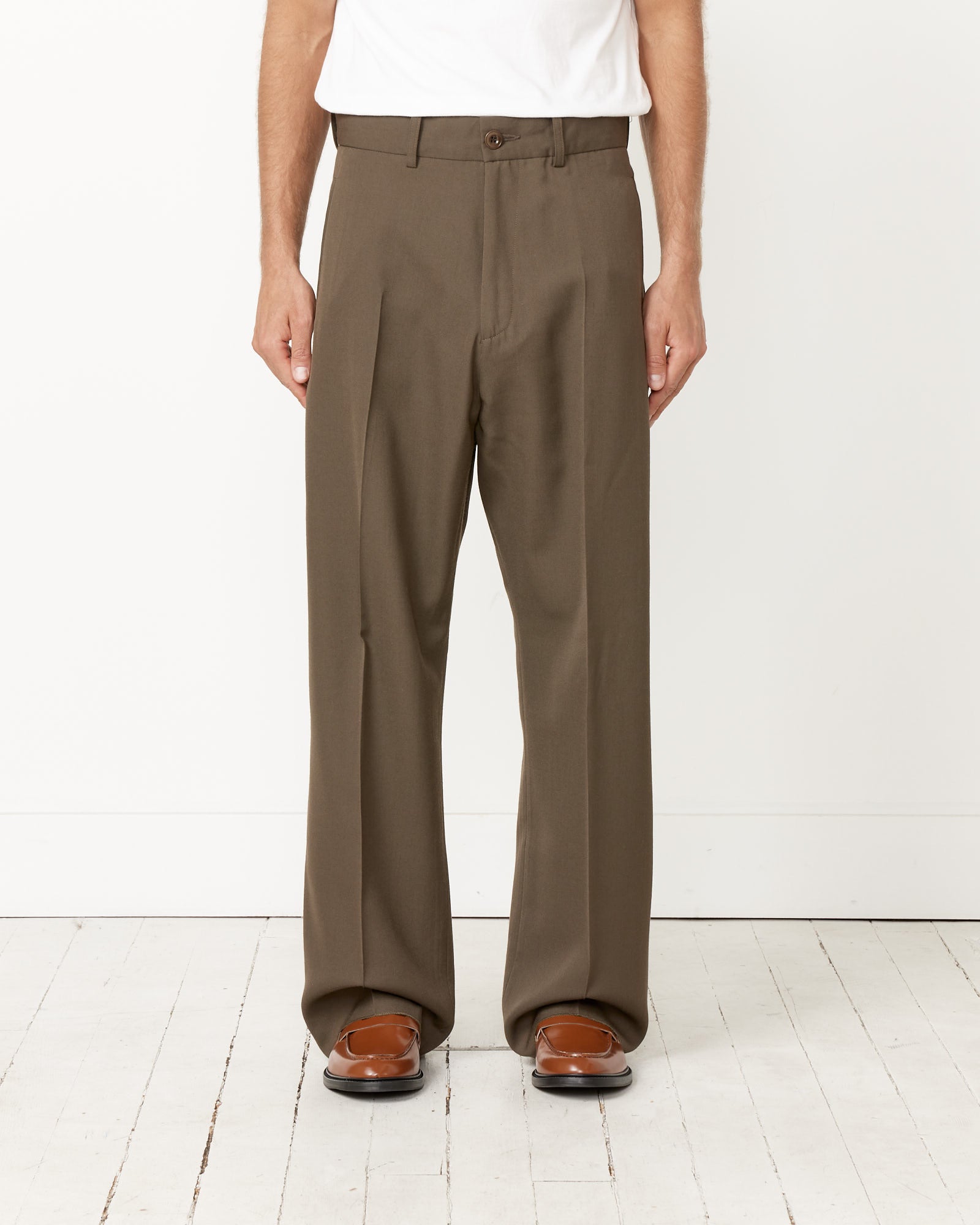 Jazz Pant in Italian Wool Gabardine Teak - Teak / M (255157)