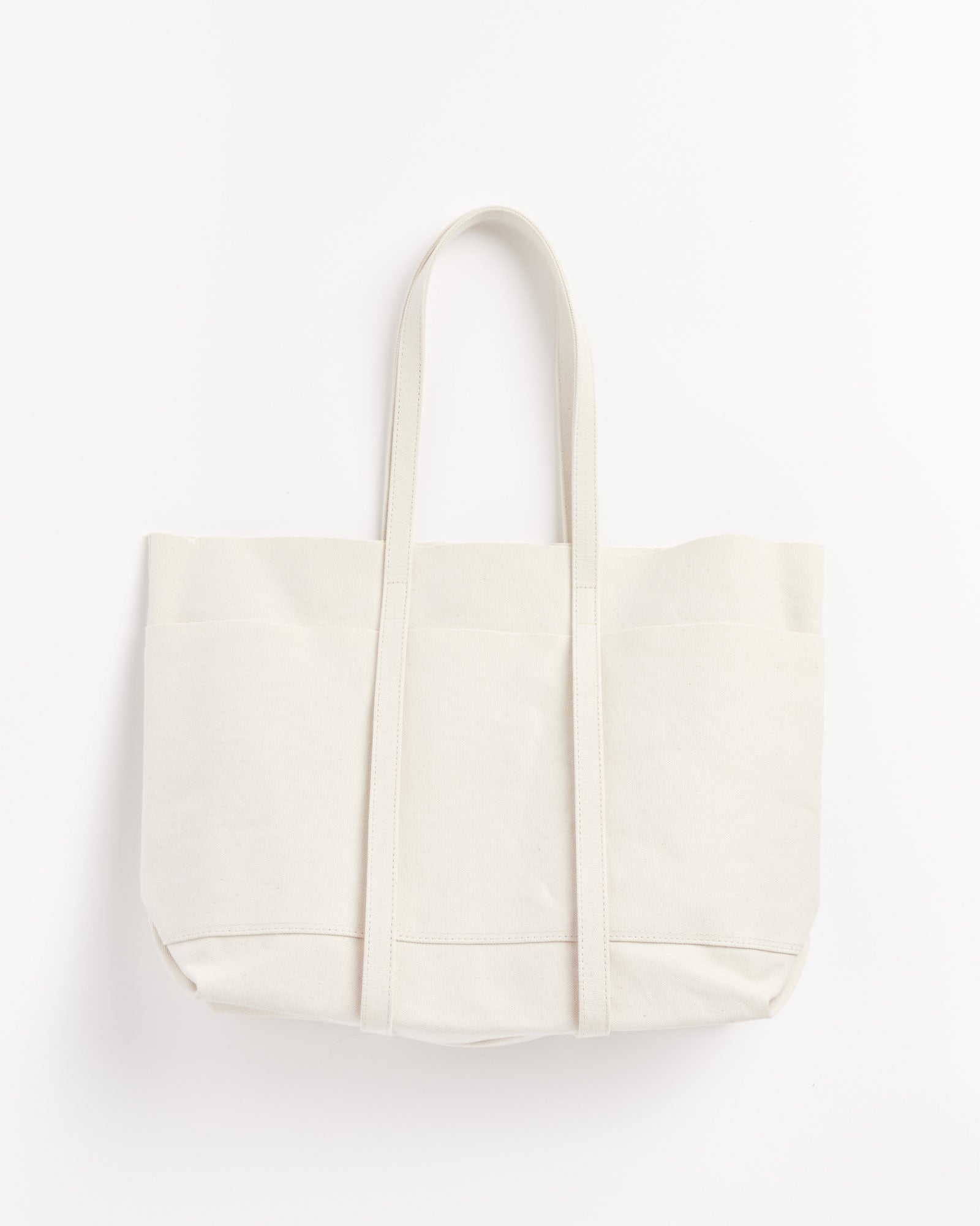 Washed Canvas 6 Pockets Tote in White - White / M (255343)