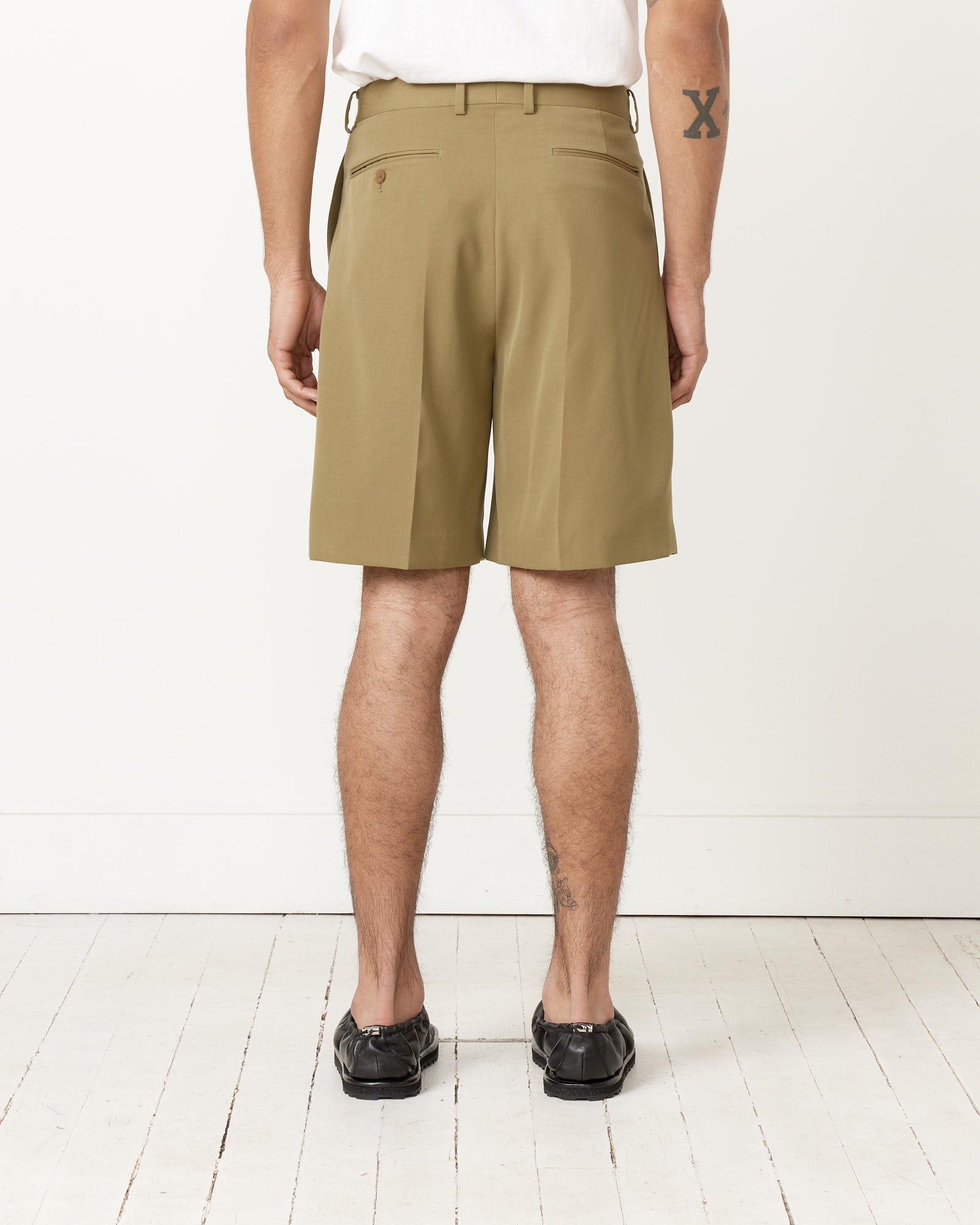 Auralee Light Wool Gardine Short Khaki - Khaki / 4 (255352)