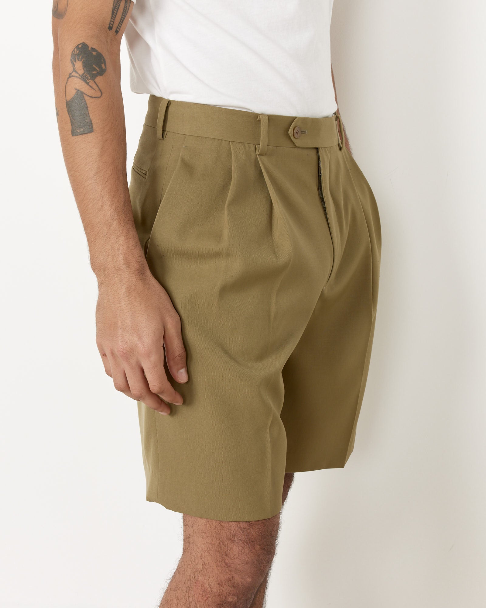 Auralee Light Wool Gardine Short Khaki - Khaki / 4 (255352)