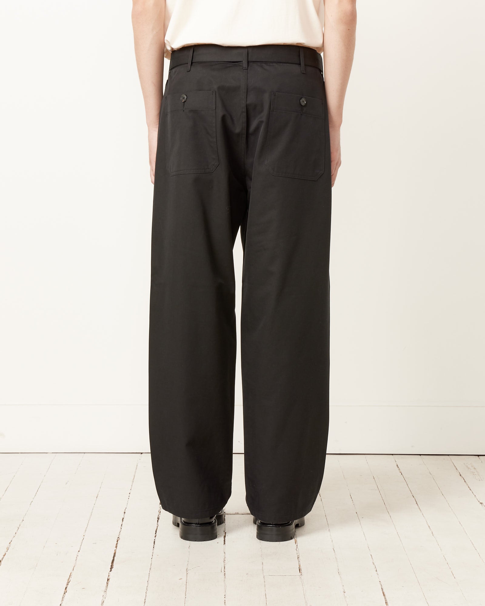 Auralee Silk Chambray Belted Pant Black - Black / 3 (255363)