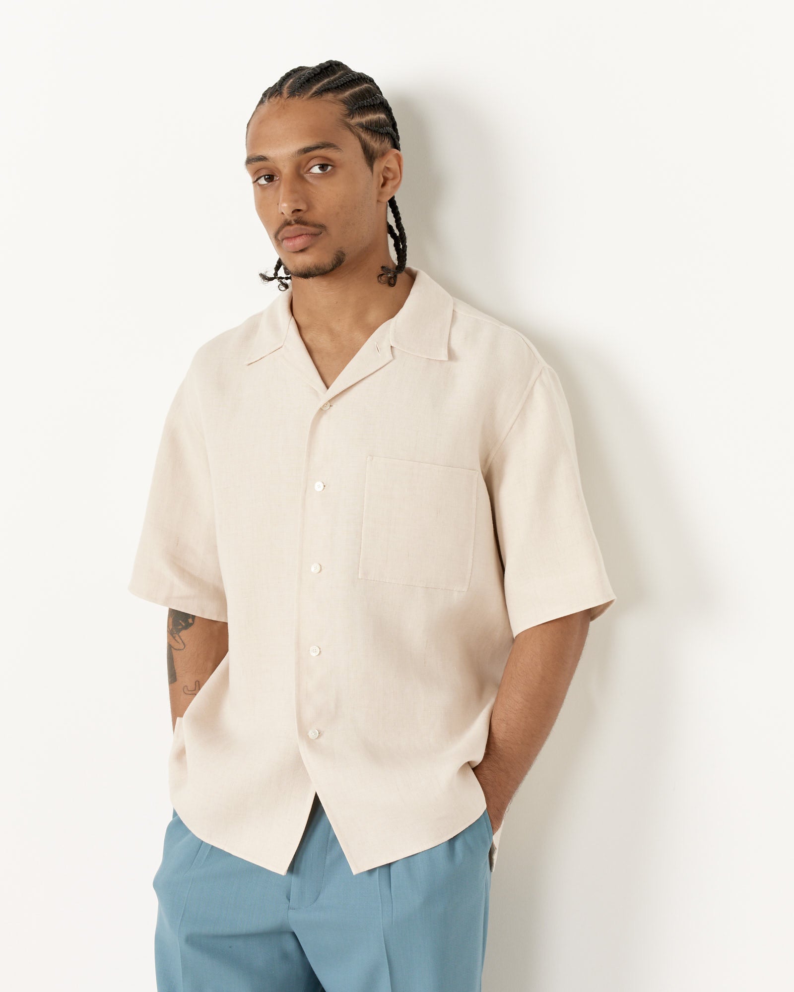 Auralee Hand Sewn H/S Shirt Ivory - Ivory / 4 (255423)