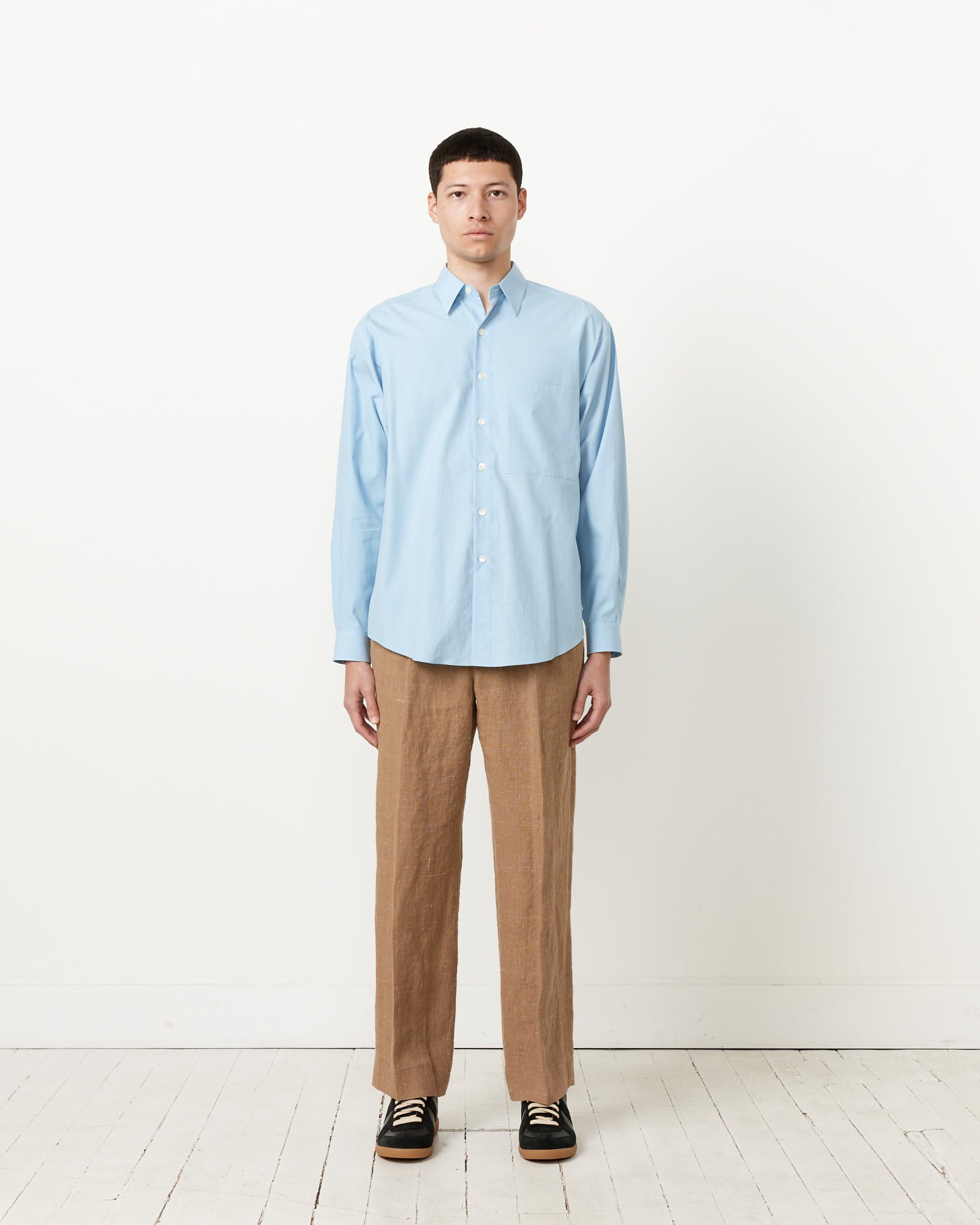 Auralee Washed Finx Twill Big Shirt Sax Blue - Sax Blue / 4 (255443)