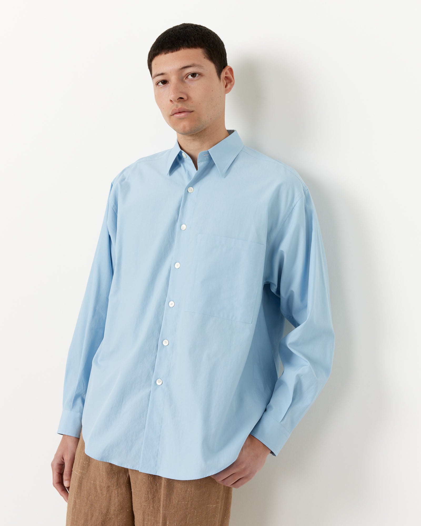 Auralee Washed Finx Twill Big Shirt Sax Blue - Sax Blue / 4 (255443)