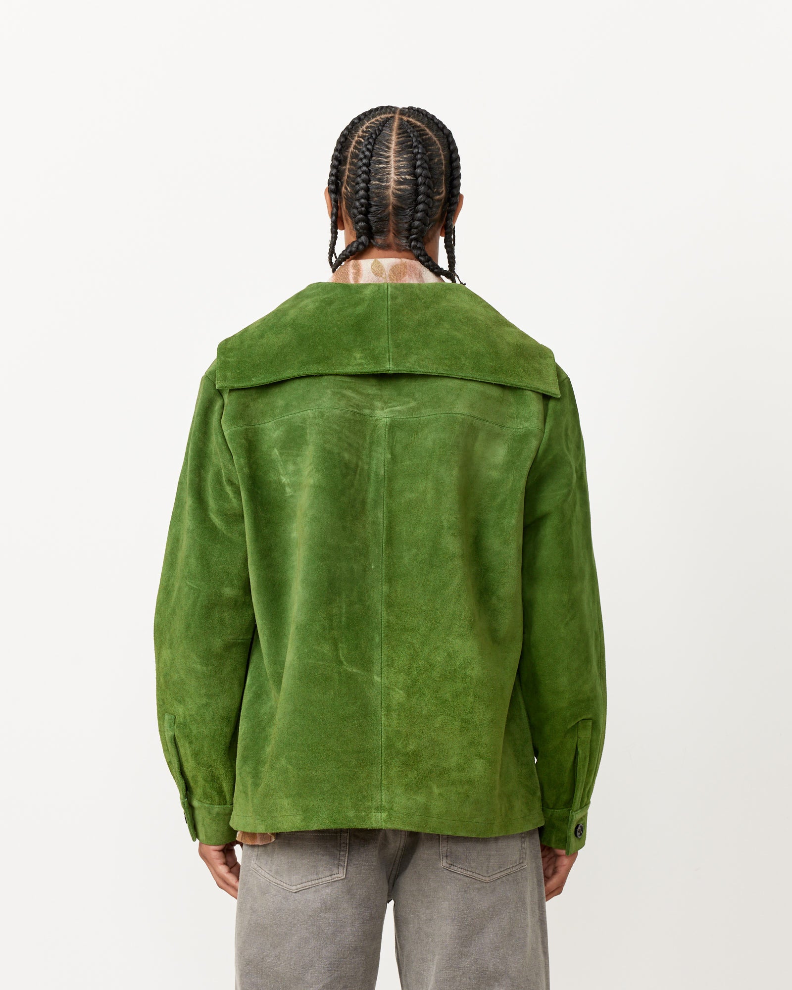 Bode Marine Suede Jacket - Green / L (255528)