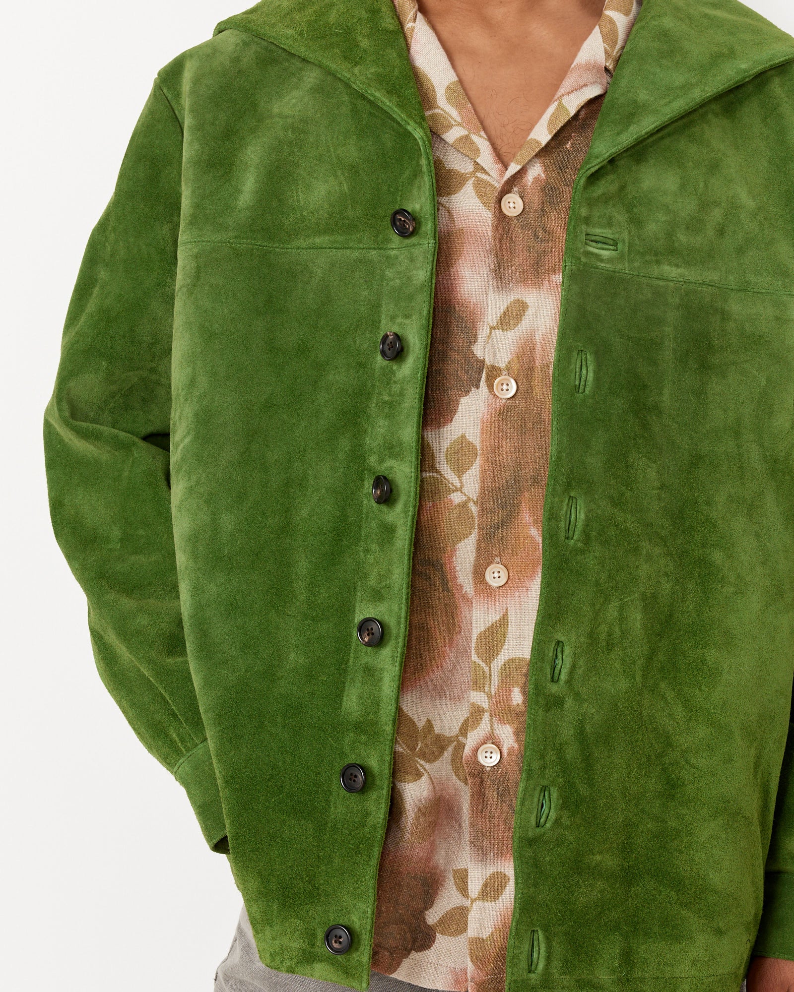 Bode Marine Suede Jacket - Green / L (255528)