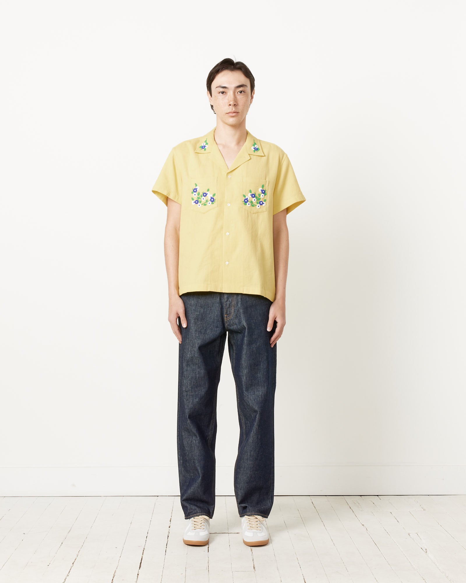 Bode Beaded Chicory S/S Shirt Yellow - Yellow / XL (255535)