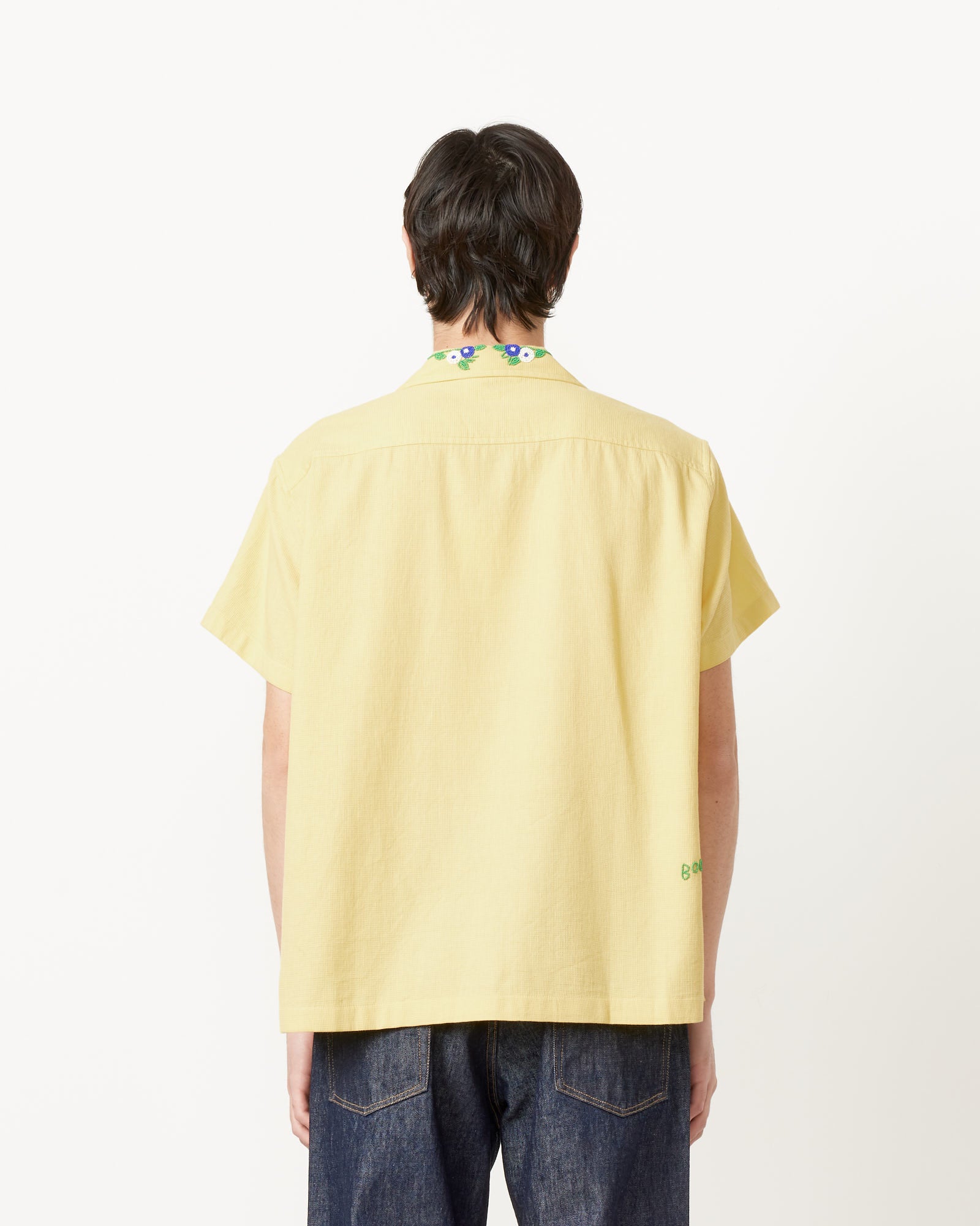 Bode Beaded Chicory S/S Shirt Yellow - Yellow / XL (255535)