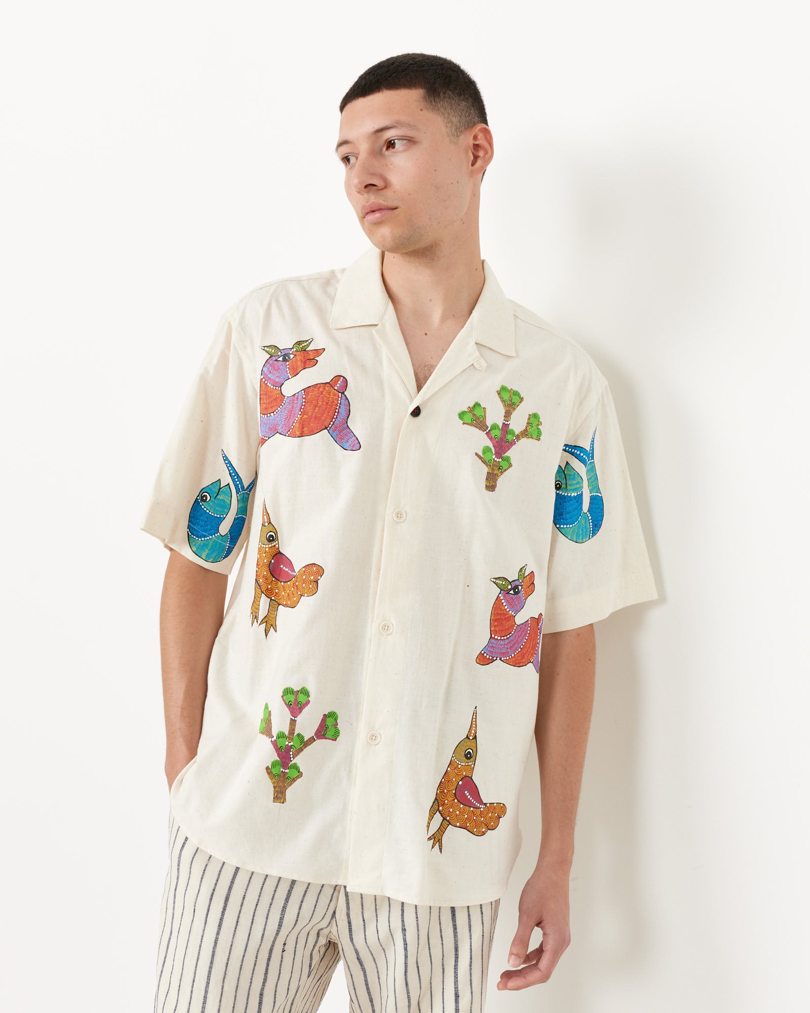 Kardo Gond Painting Ronen Shirt Natural - Natural / L (255647)