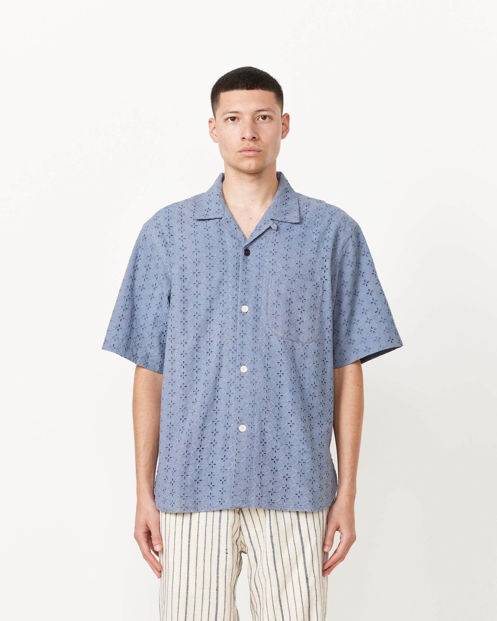 Kardo Schiffli Ronen Shirt Blue - Blue / L (255651)