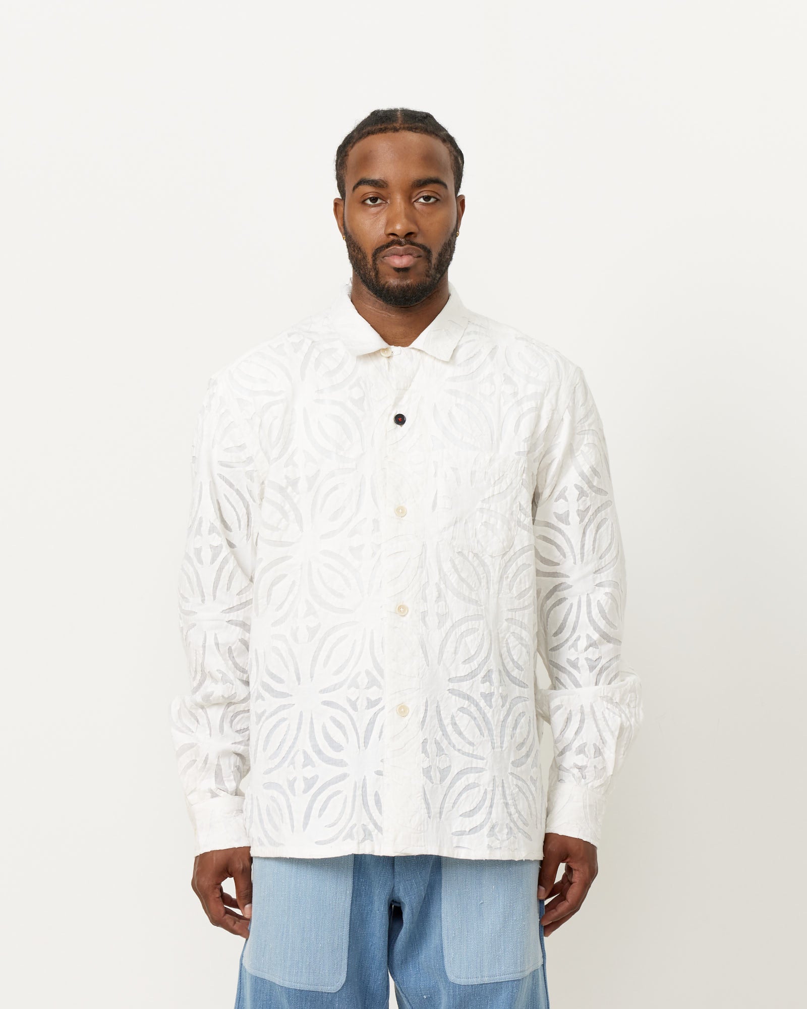 Kardo Cut Work Ayo L/S Shirt White - White / L (255671)