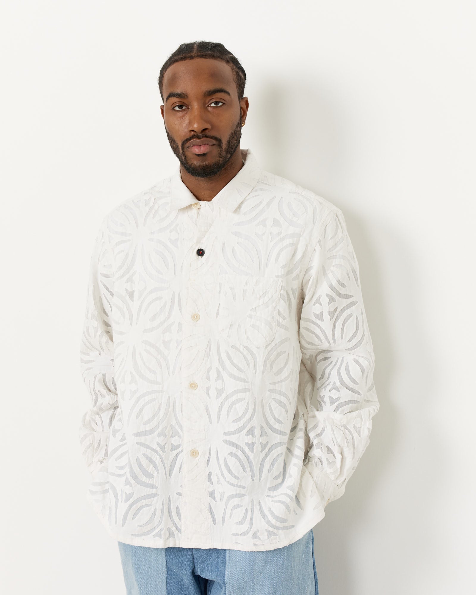 Kardo Cut Work Ayo L/S Shirt White - White / L (255671)