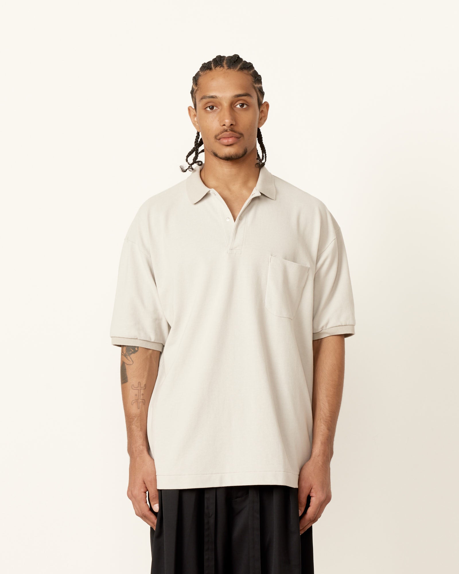 Nanamica S/S Polo Shirt Light Grey - Light Grey / M (255727)