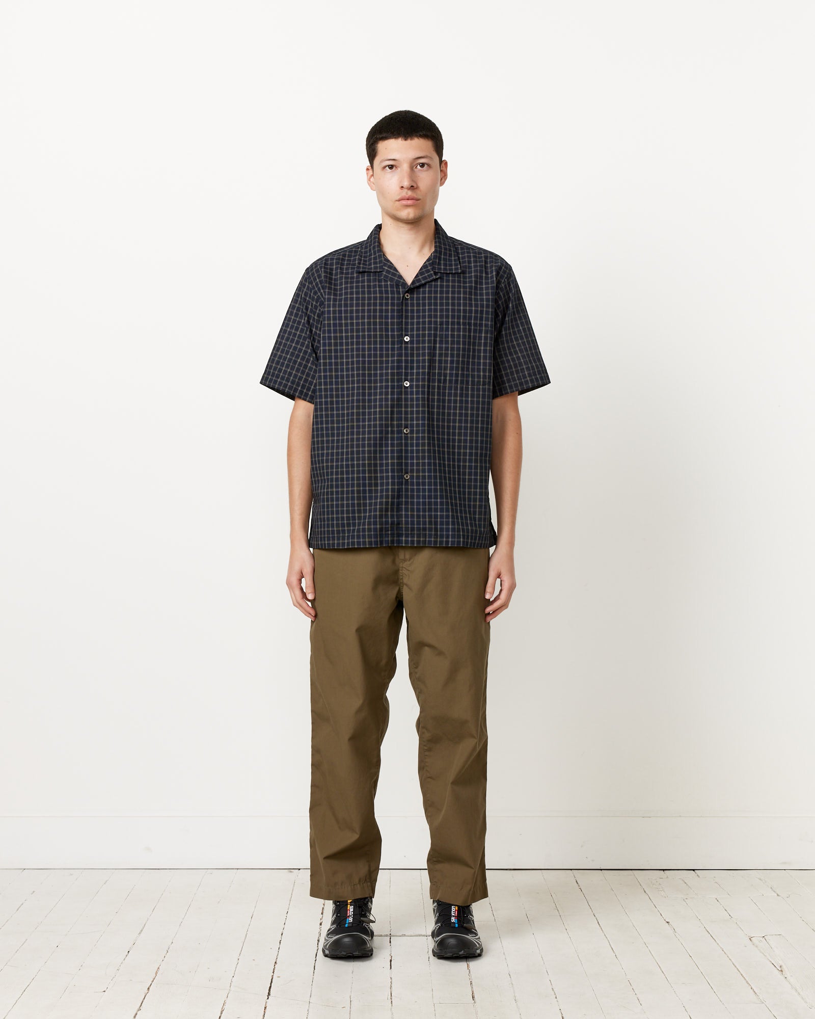 Nanamica Panama Plaid S/S Shirt Navy - Navy / L (255736)