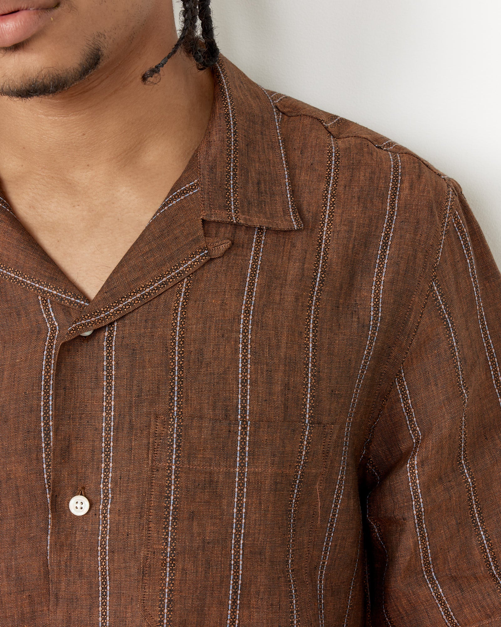 Universal Works Road Shirt Brown - Brown / L (255783)