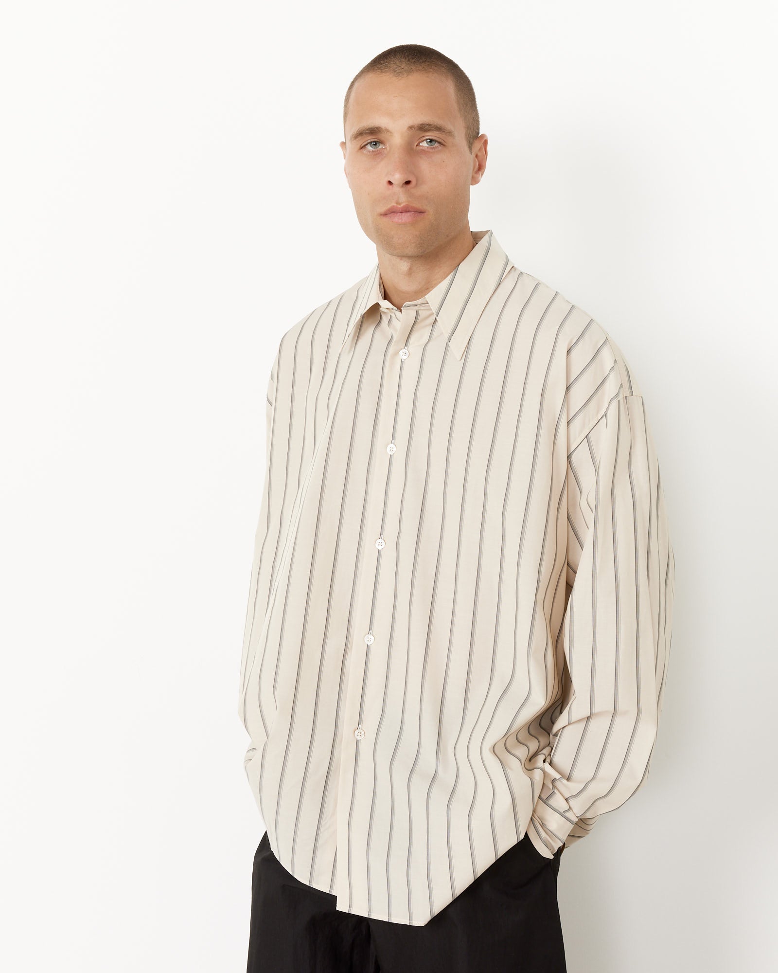 Studio Nicholson Button Down Shirt - Soft Plaster / M (255795)