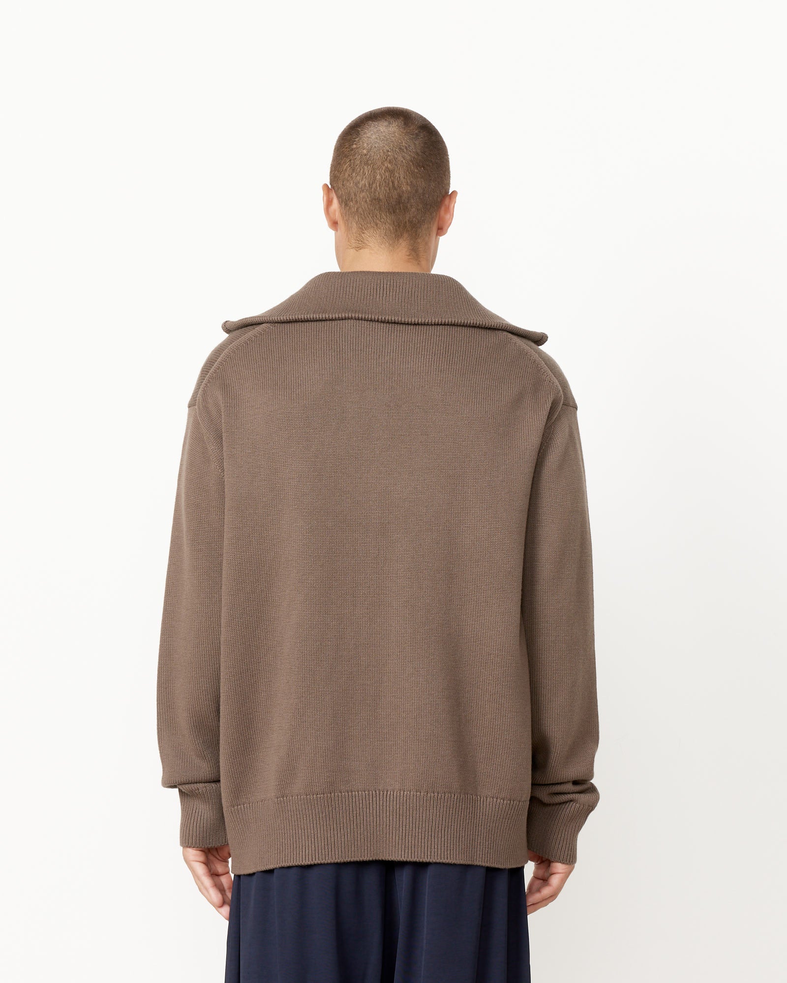 Studio Nicholson Half Zip Jumper - Rock / M (255803)