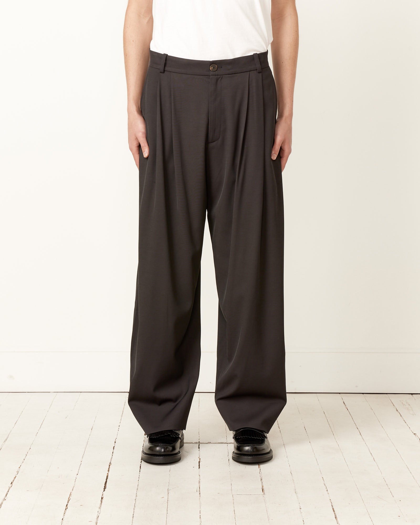 Studio Nicholson Pleat Pant Asphalt - Asphalt / M (255815)