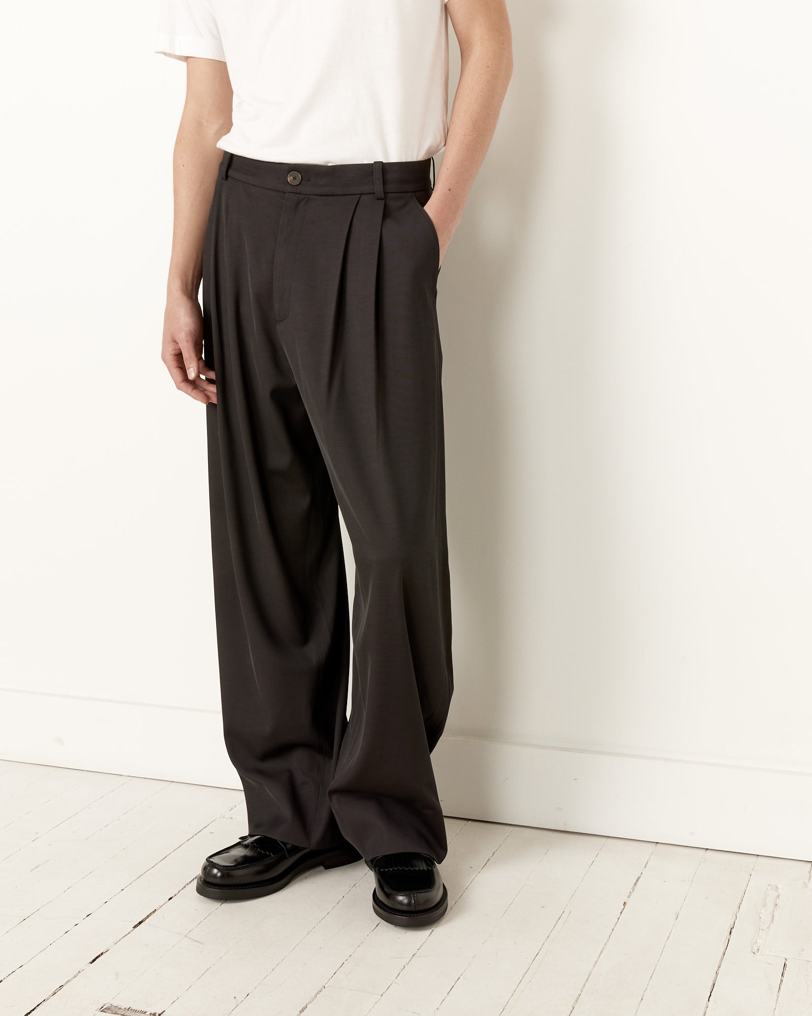 Studio Nicholson Pleat Pant Asphalt - Asphalt / M (255815)