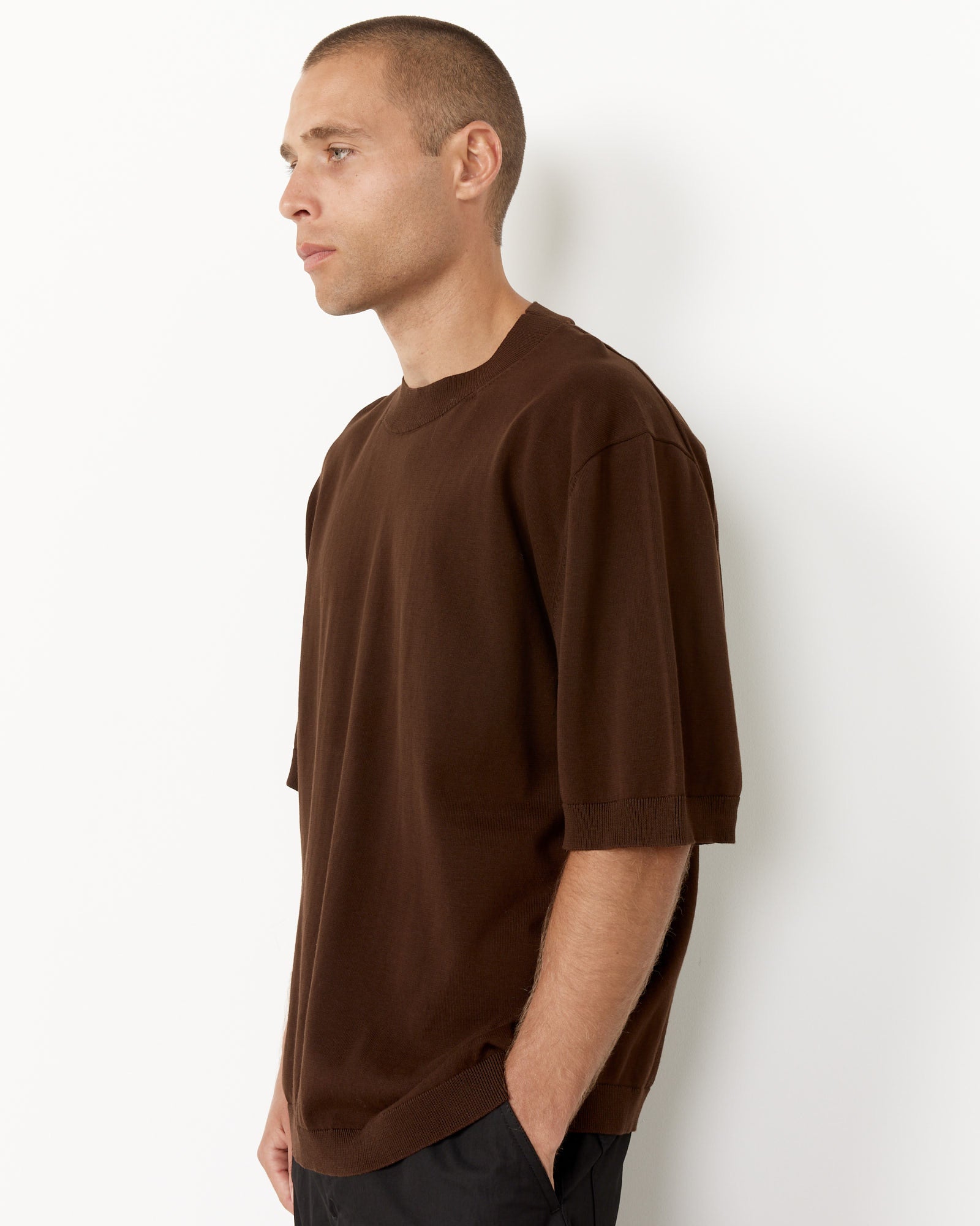 Studio Nicholson 12GG S/S T-Shirt Carob - Carob / M (255827)