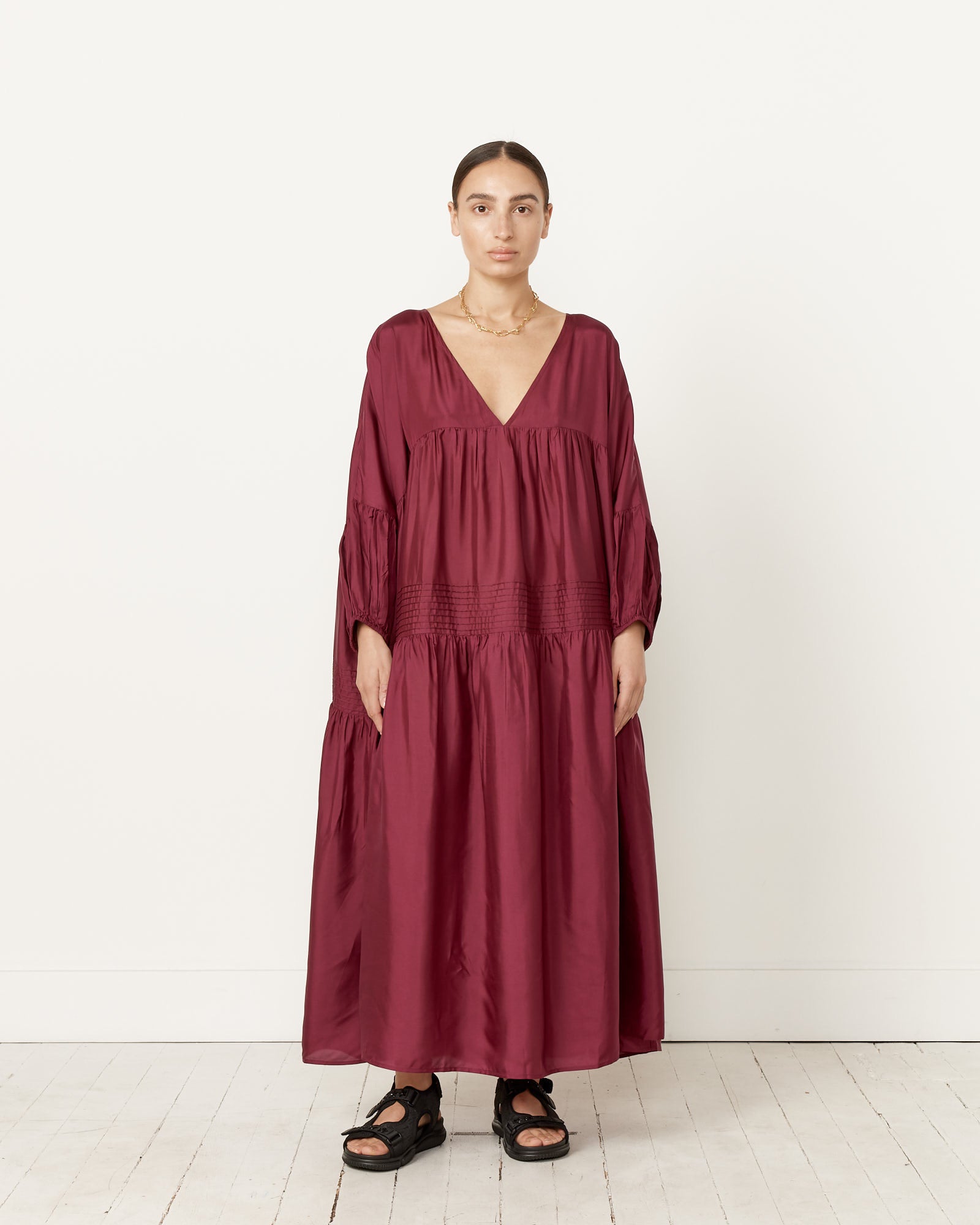 Anaak Airi Silk Maxi Dress - Wine / 0 (256139)