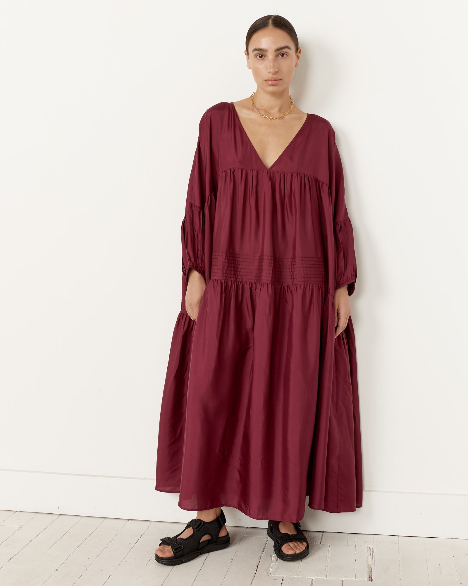 Anaak Airi Silk Maxi Dress - Wine / 0 (256139)