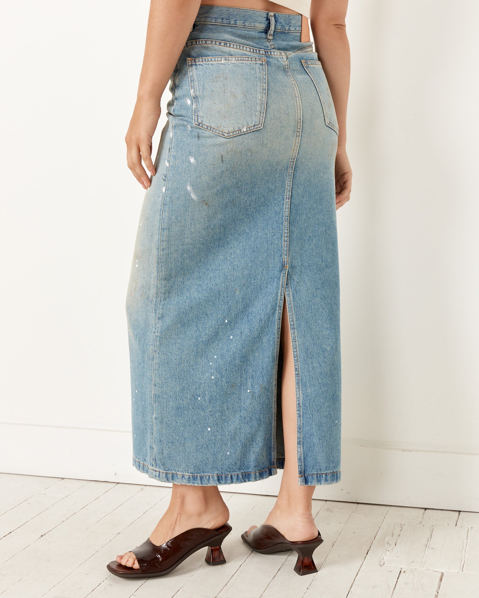 Denim Skirt in Light Blue