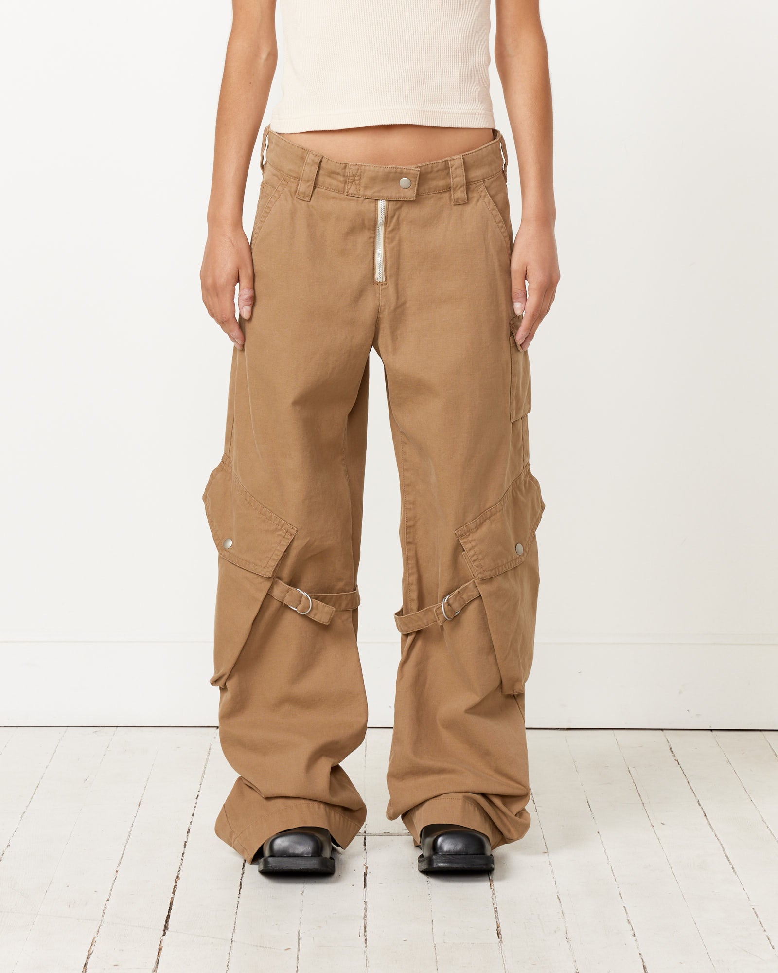 Beige Cargo Pocket Trousers - Cold Beige / 36 (256381)