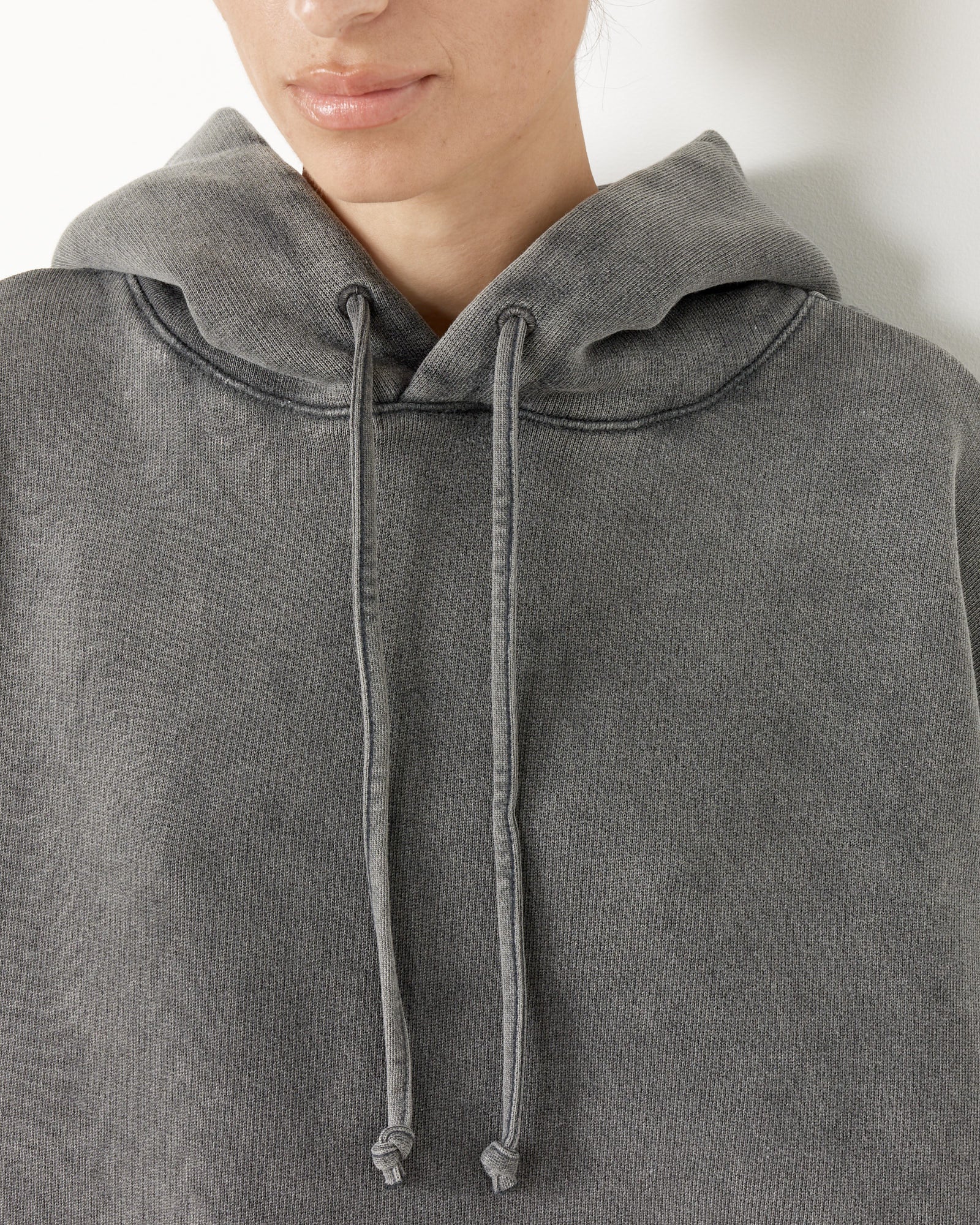 Gray Drawstring Hoodie - Faded Black / XS (256391)