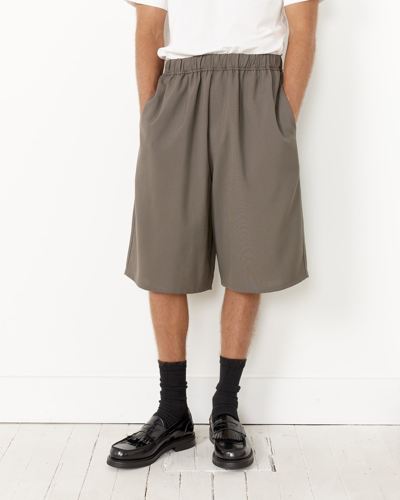 City Short in Tropical Wool Flat Grey - Flat Grey / M (256441)