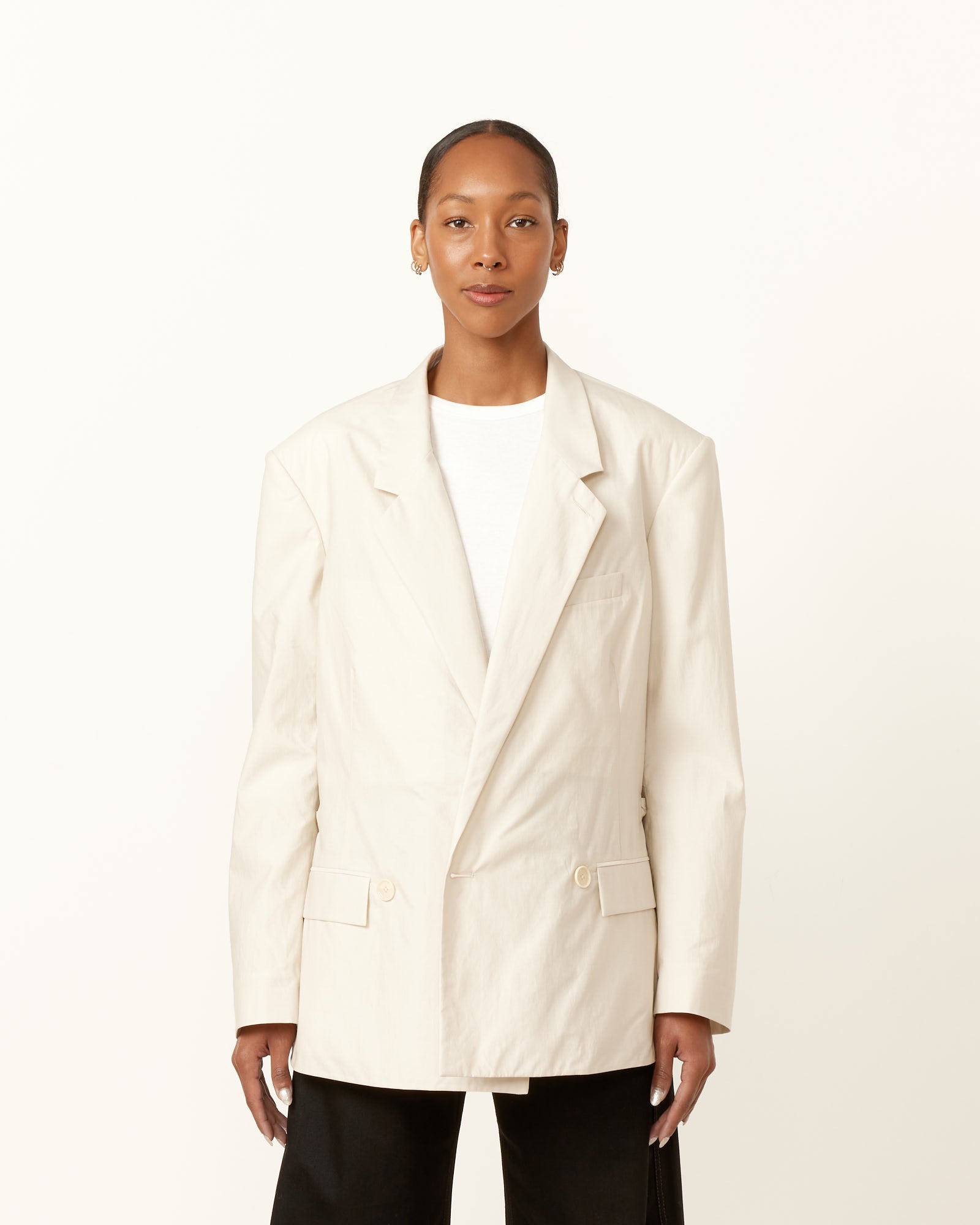 Lemaire Belted Light Tailored Jacket Pale Mastic - Pale Mastic / 36 (256502)