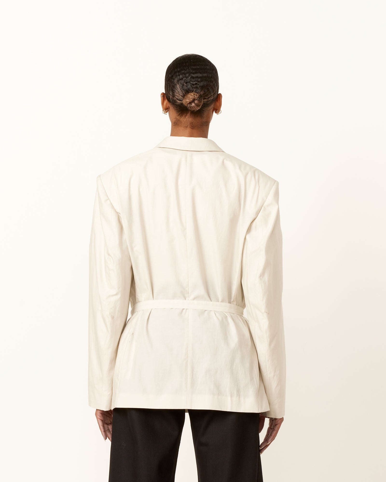 Lemaire Belted Light Tailored Jacket Pale Mastic - Pale Mastic / 36 (256502)