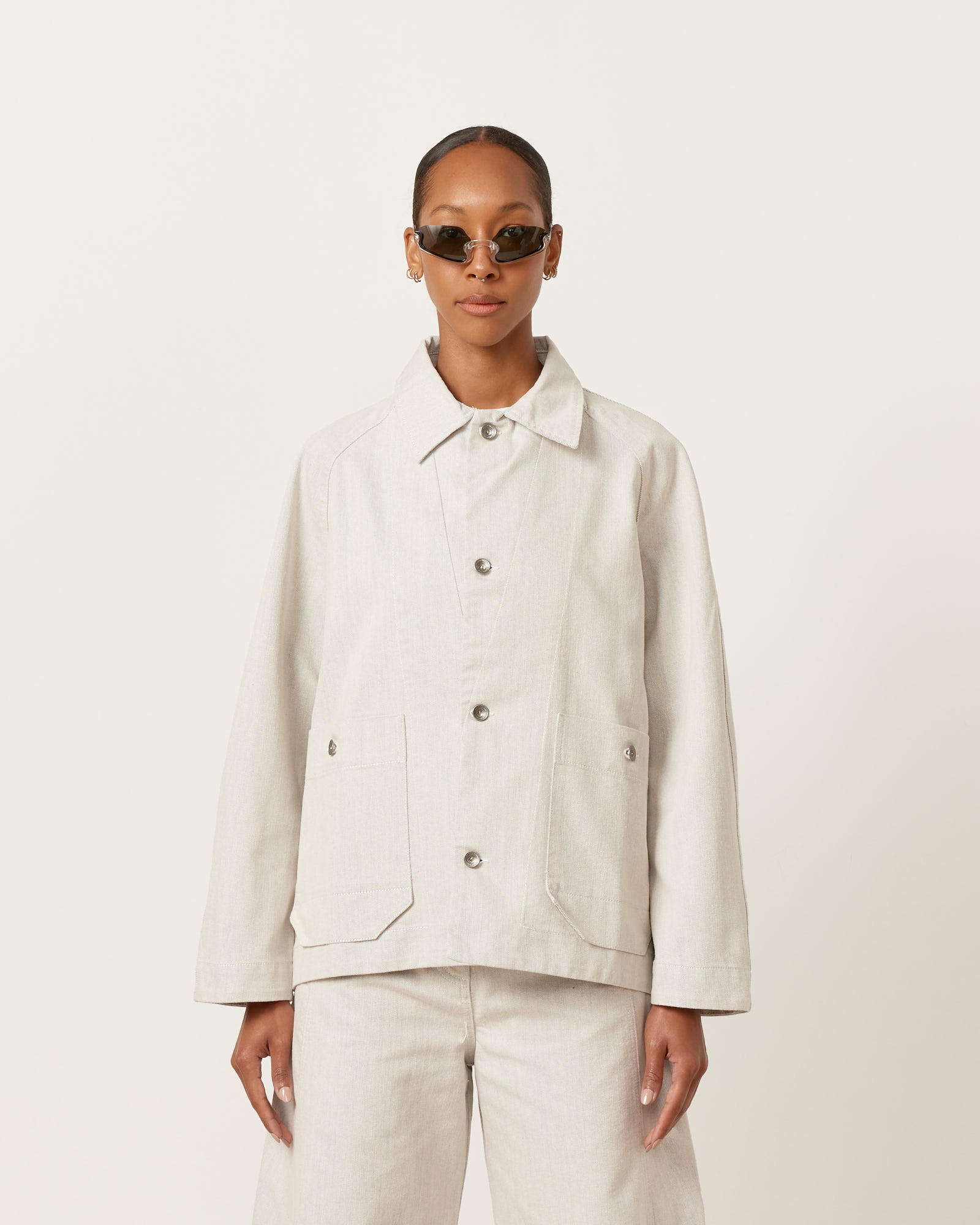 Henrik Vibskov Delivery jacket White/Blue - White/Blue / S (256544)