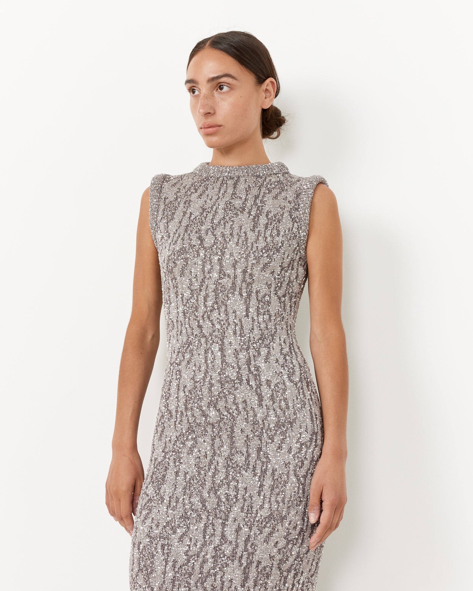 Jacquard Knit Dress - Dark Grey / S (256612)