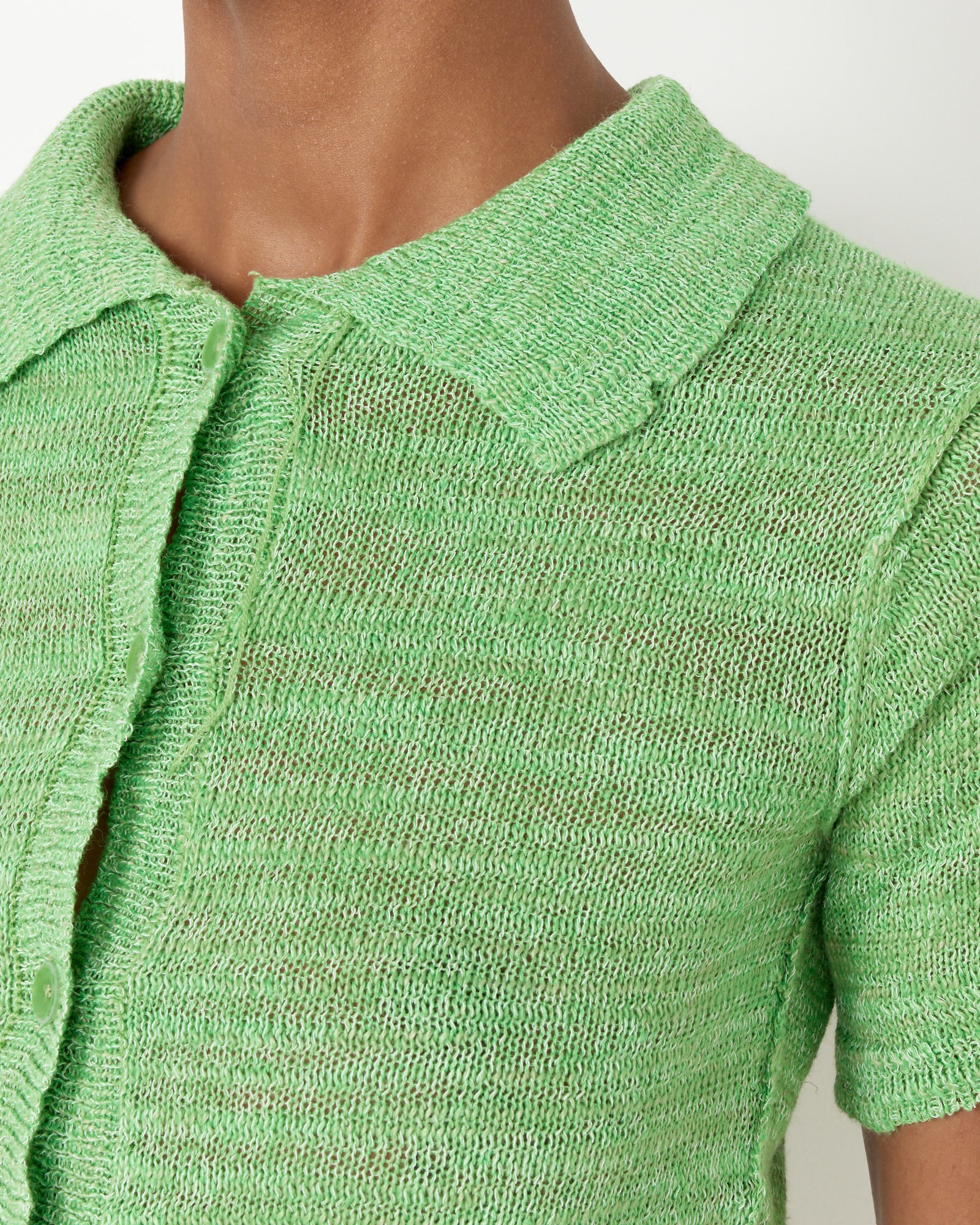 Short Sleeve Cardigan - Bright Green / XS (256614)