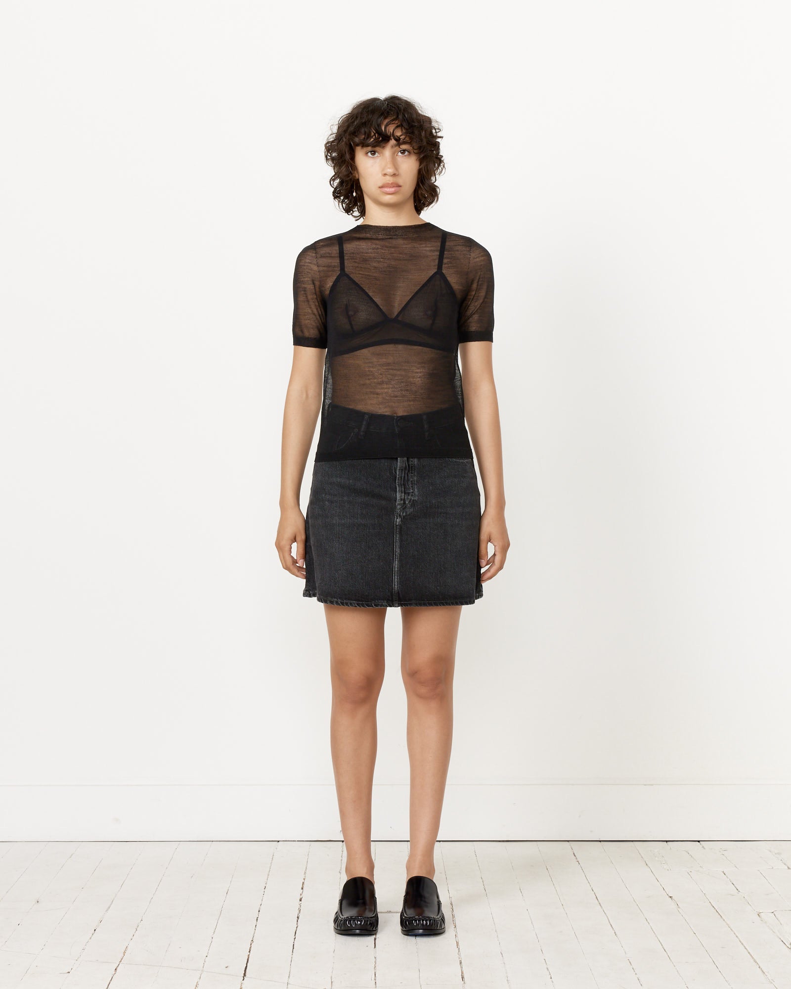 Sheer T-Shirt in Black - Black / S (256618)