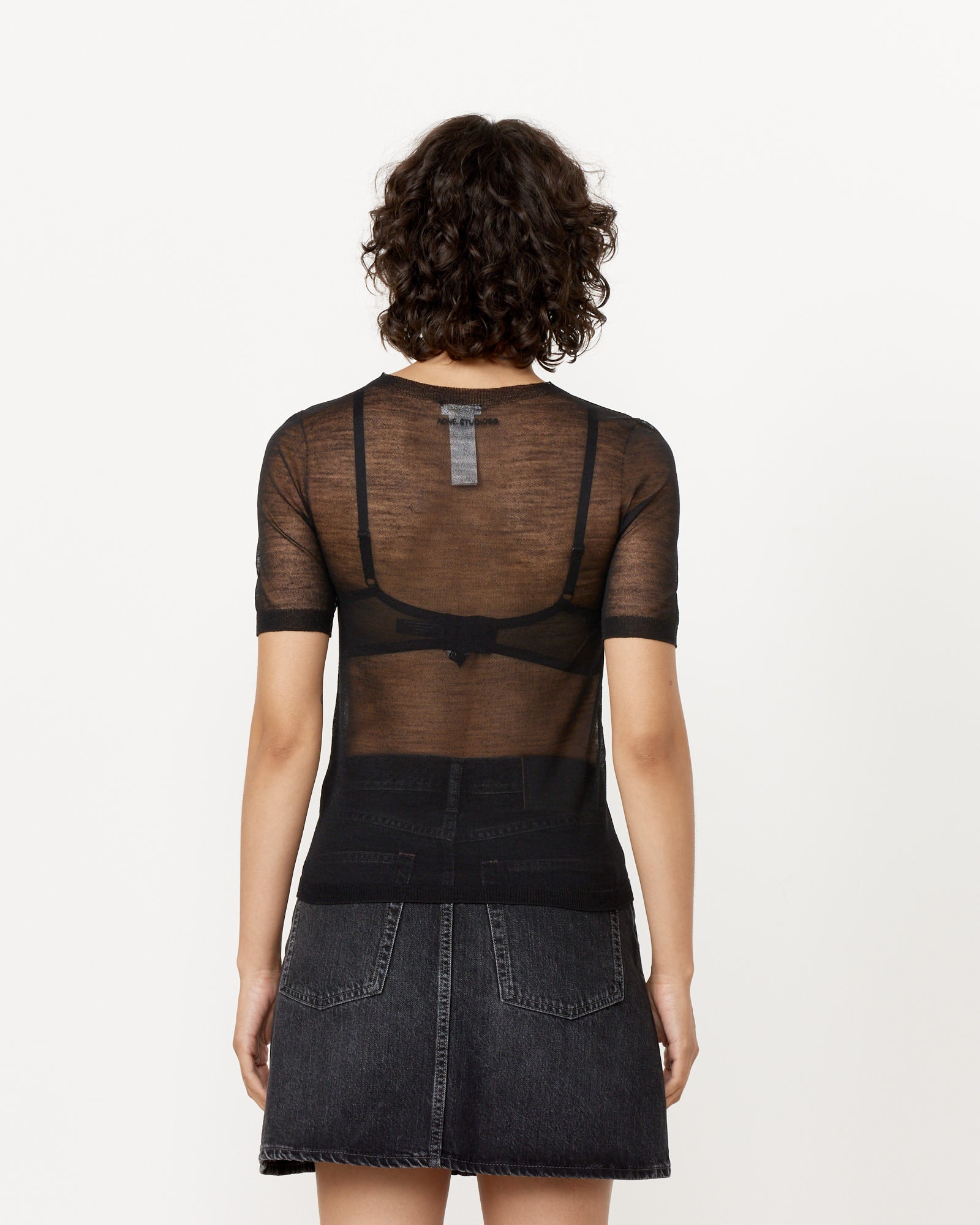 Sheer T-Shirt in Black - Black / S (256618)