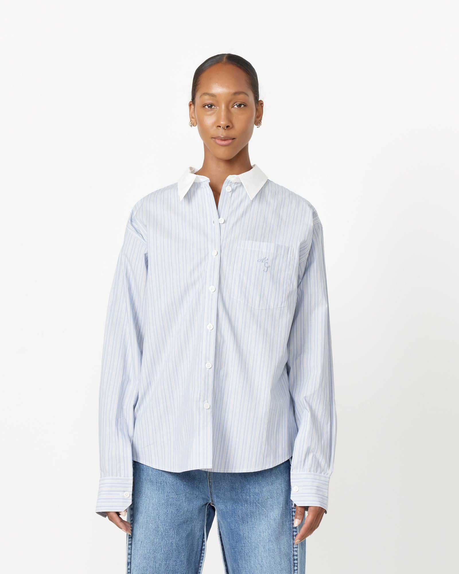 Striped Shirt - Blue/White / 36 (256631)