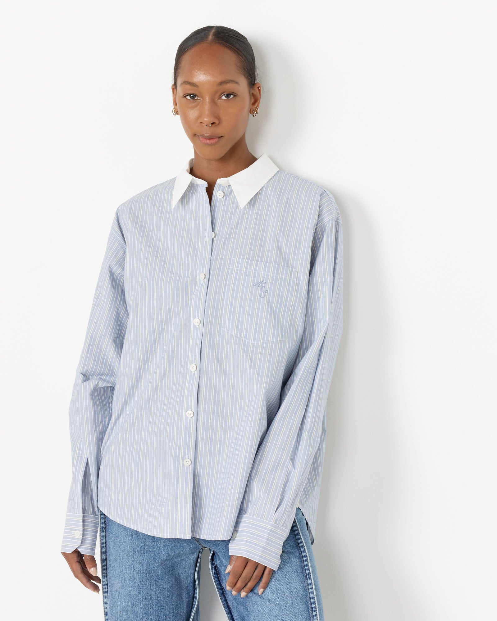 Striped Shirt - Blue/White / 36 (256631)