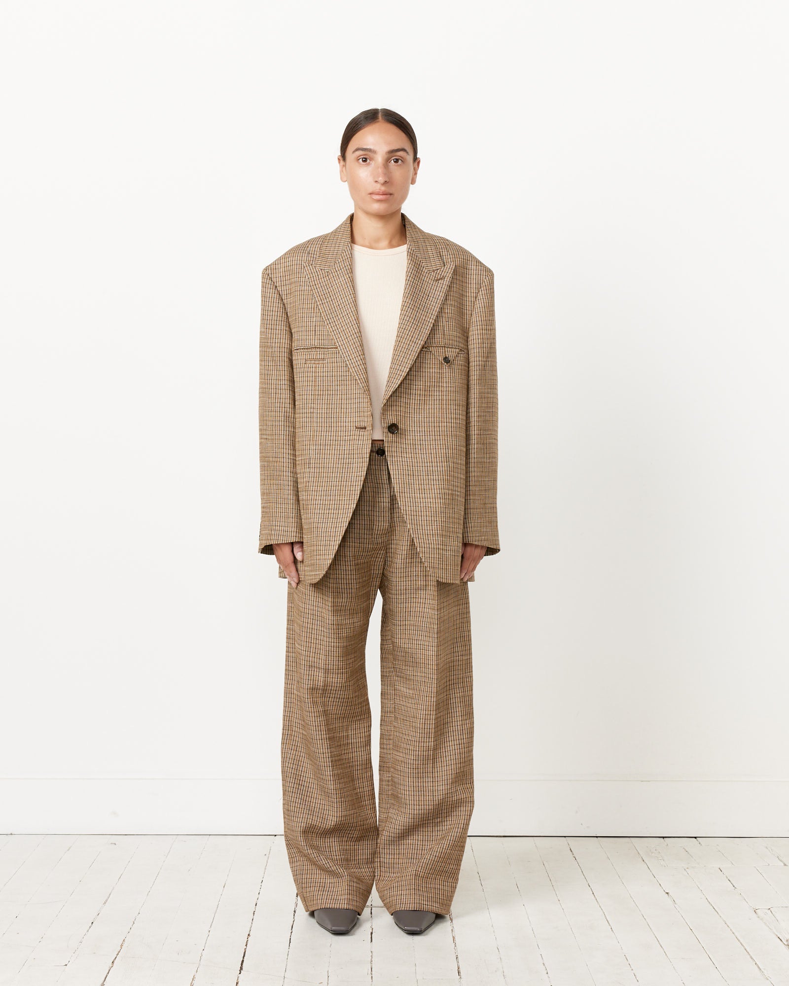 Brown Check Trousers - Multi Brown / 34 (256662)