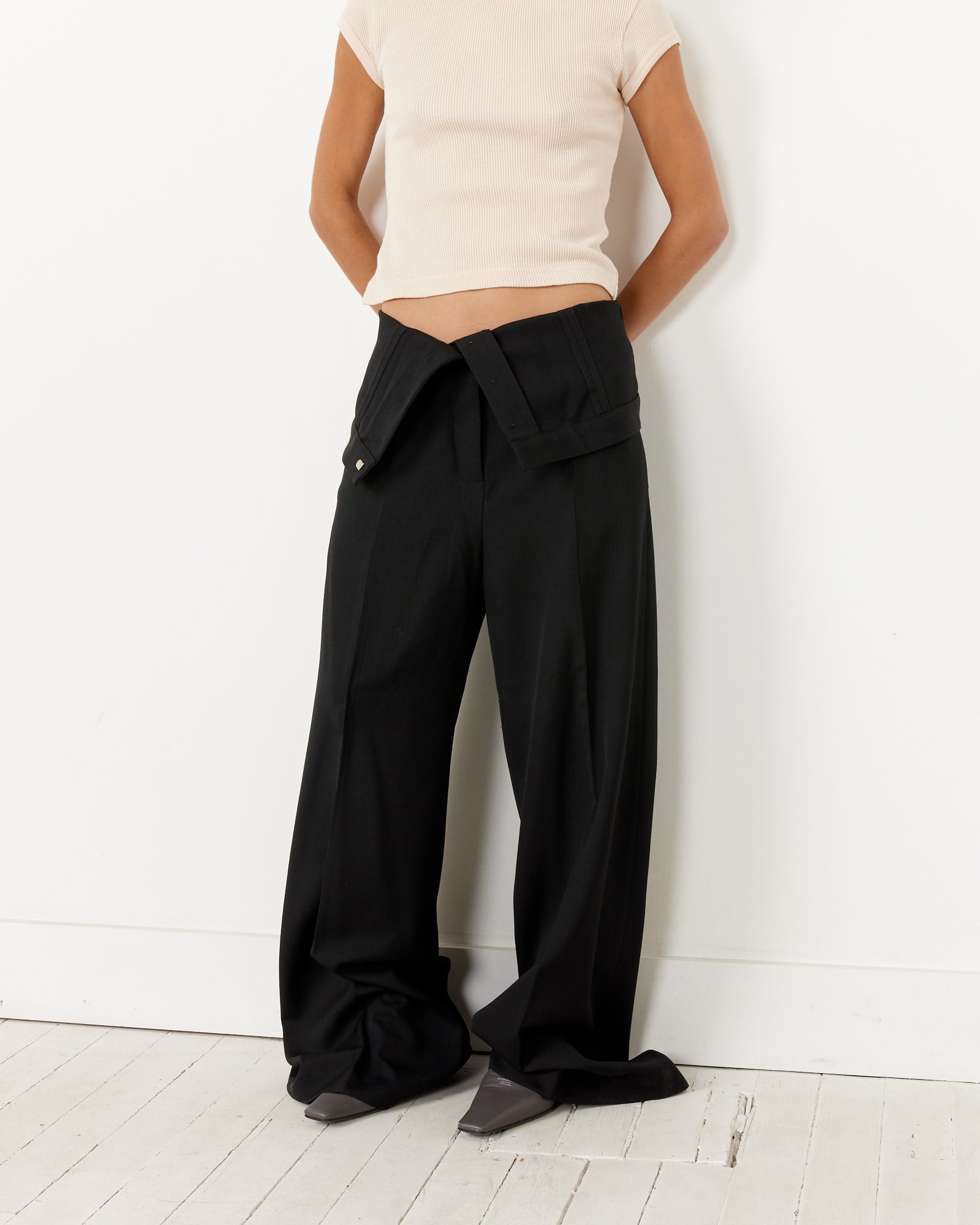 Black Tailored Trousers - Black / 36 (256670)