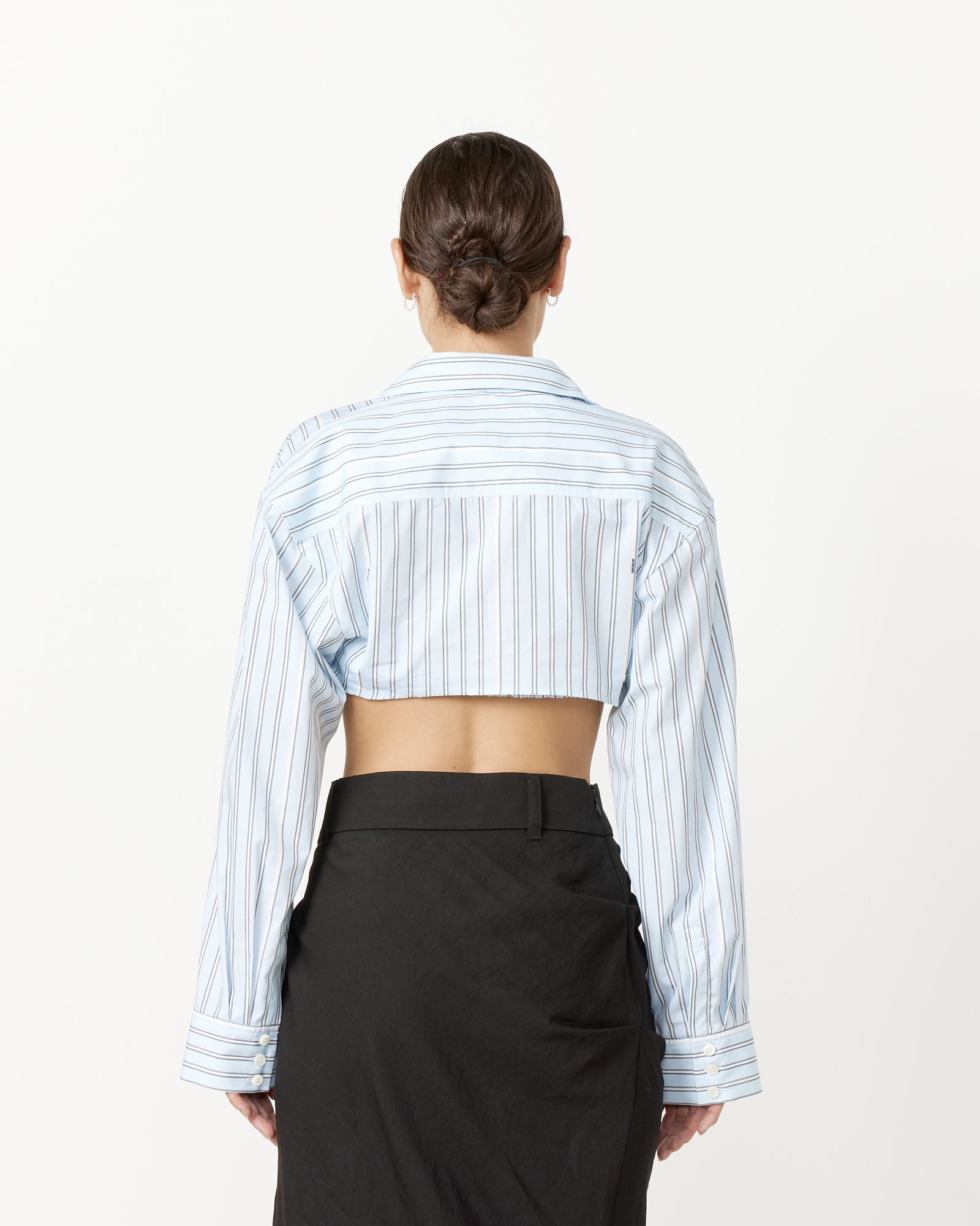 Jacquemus La Chemise Bahia Courte Shirt Blue Stripe - Blue Stripe / 36 (256709)