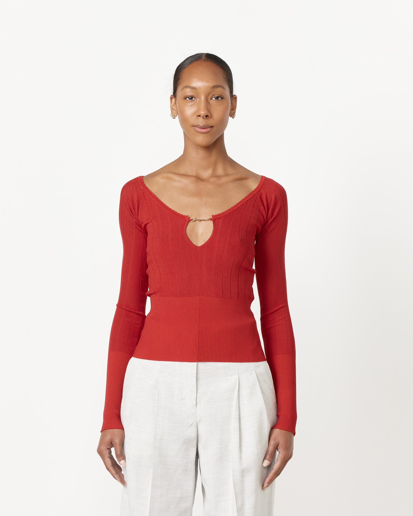 Jacquemus Le Haut Pralu Top Dark Red - Dark Red / 34 (256720)