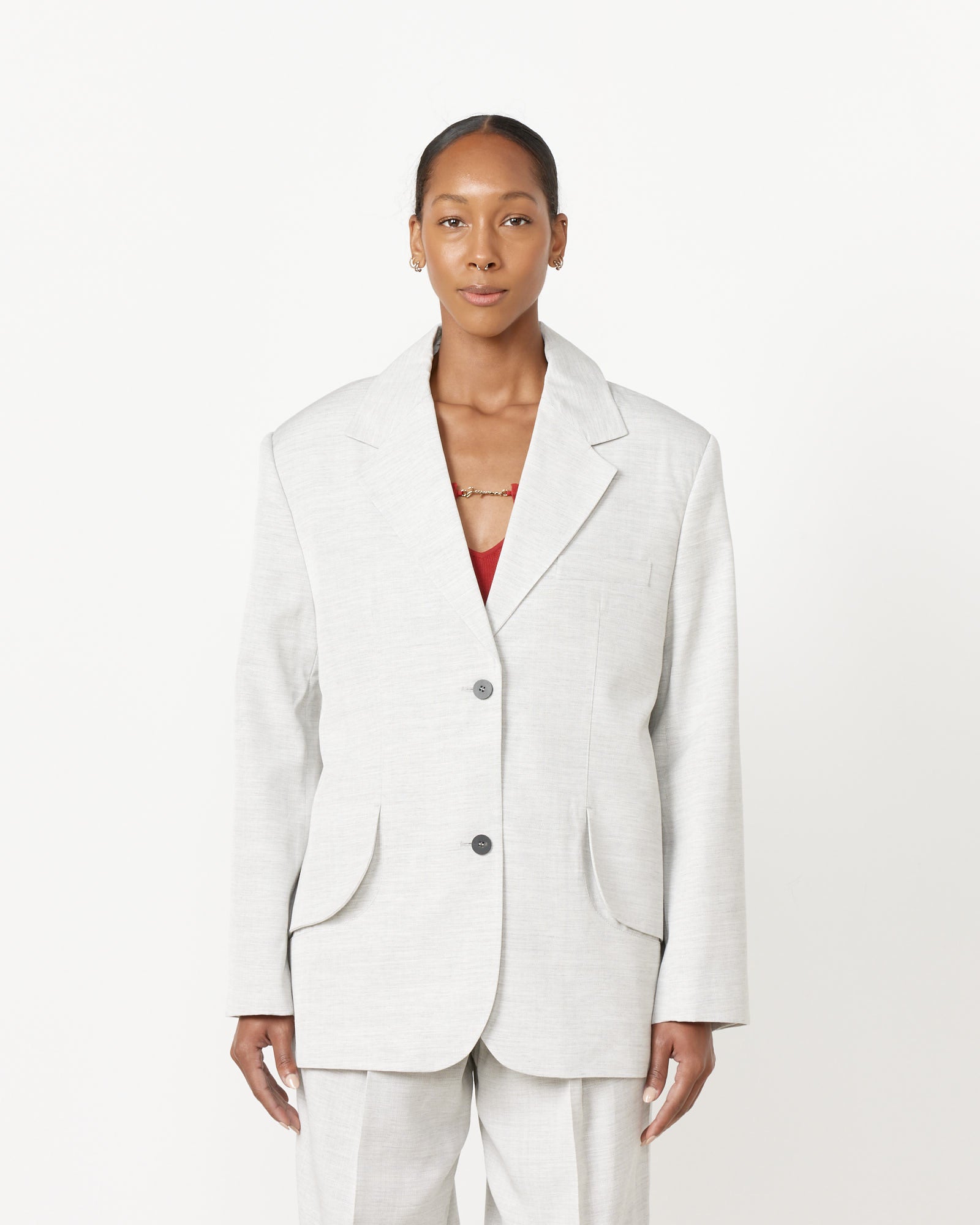 Jacquemus La Veste Titolo Blazer Light Grey - Light Grey / 36 (256731)