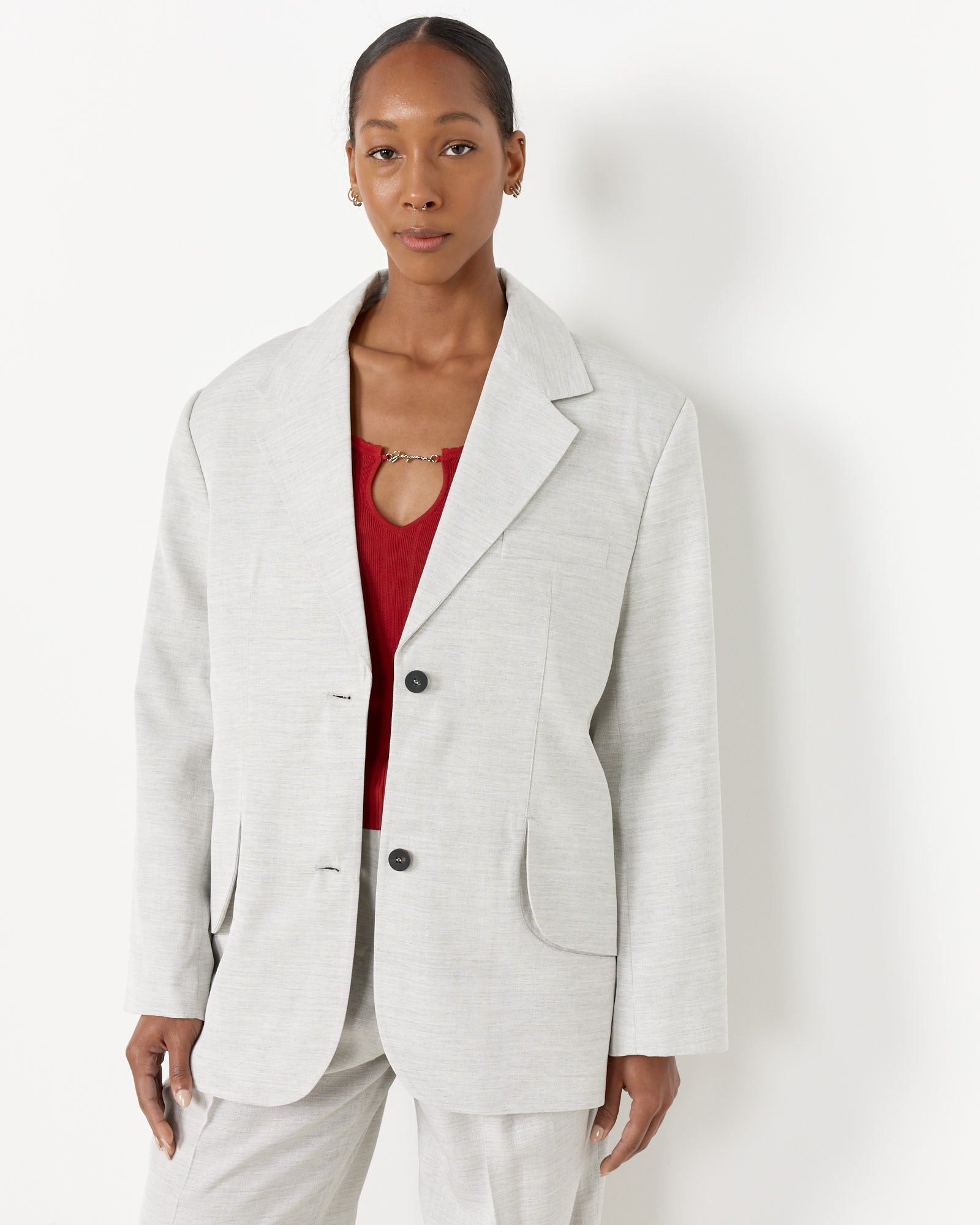 Jacquemus La Veste Titolo Blazer Light Grey - Light Grey / 36 (256731)